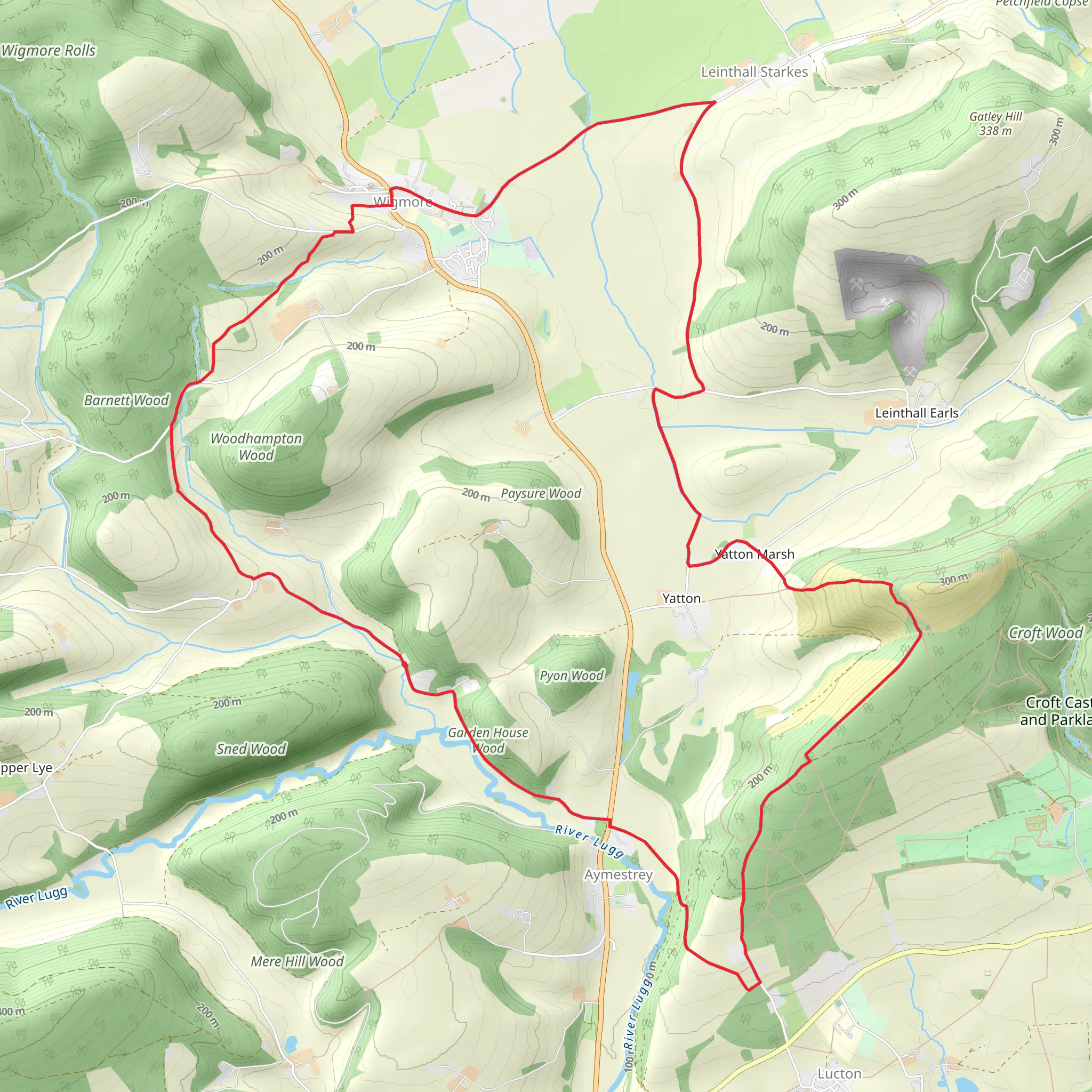 Wingmore Loop and Mortimer Trail mobile static map