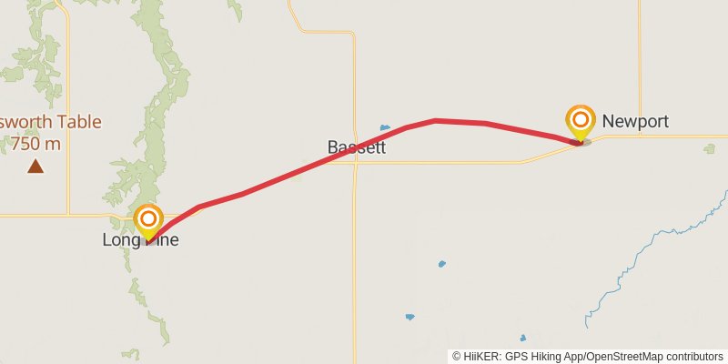 Cowboy Trail stage 9 Map