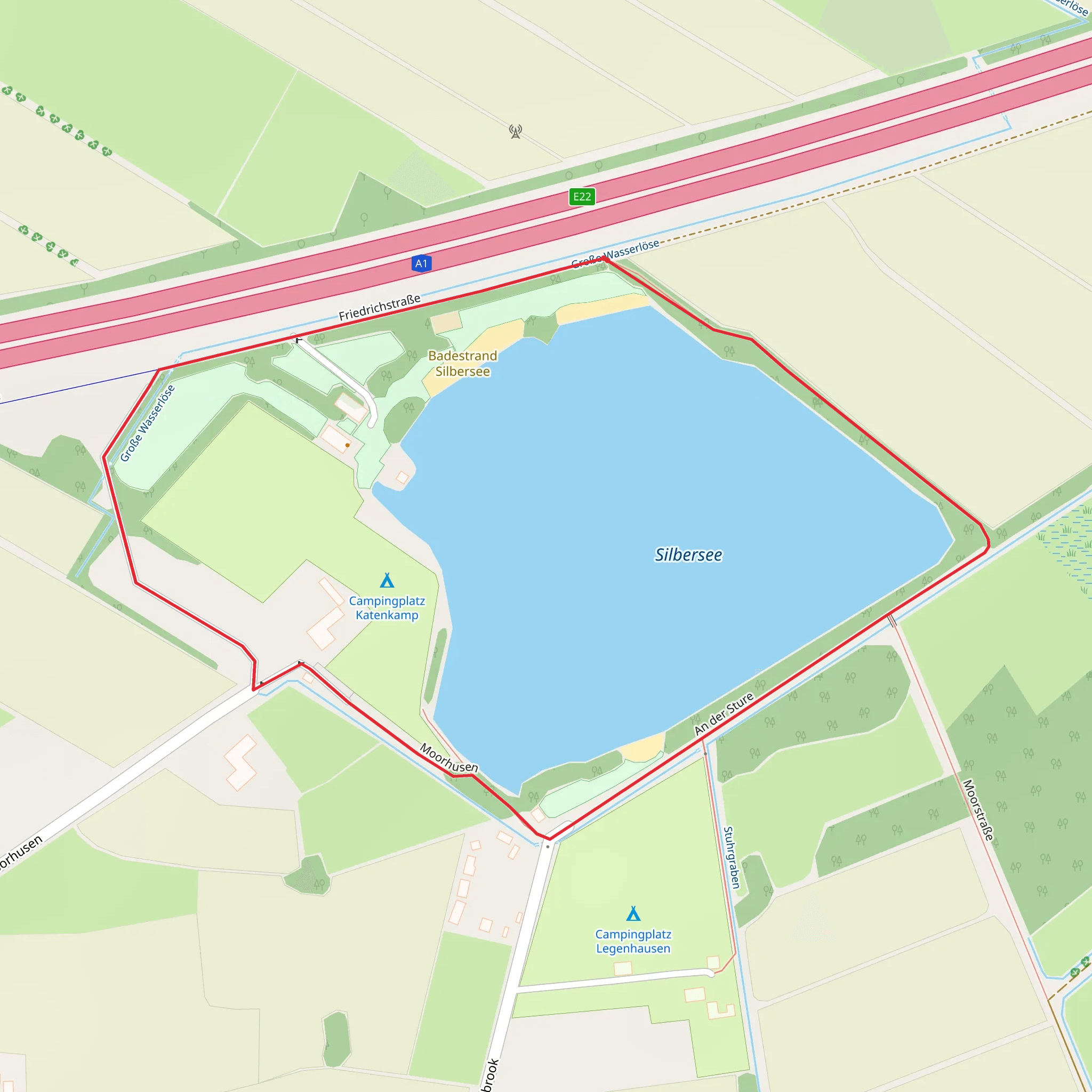 Silbersee via An der Sture mobile static map