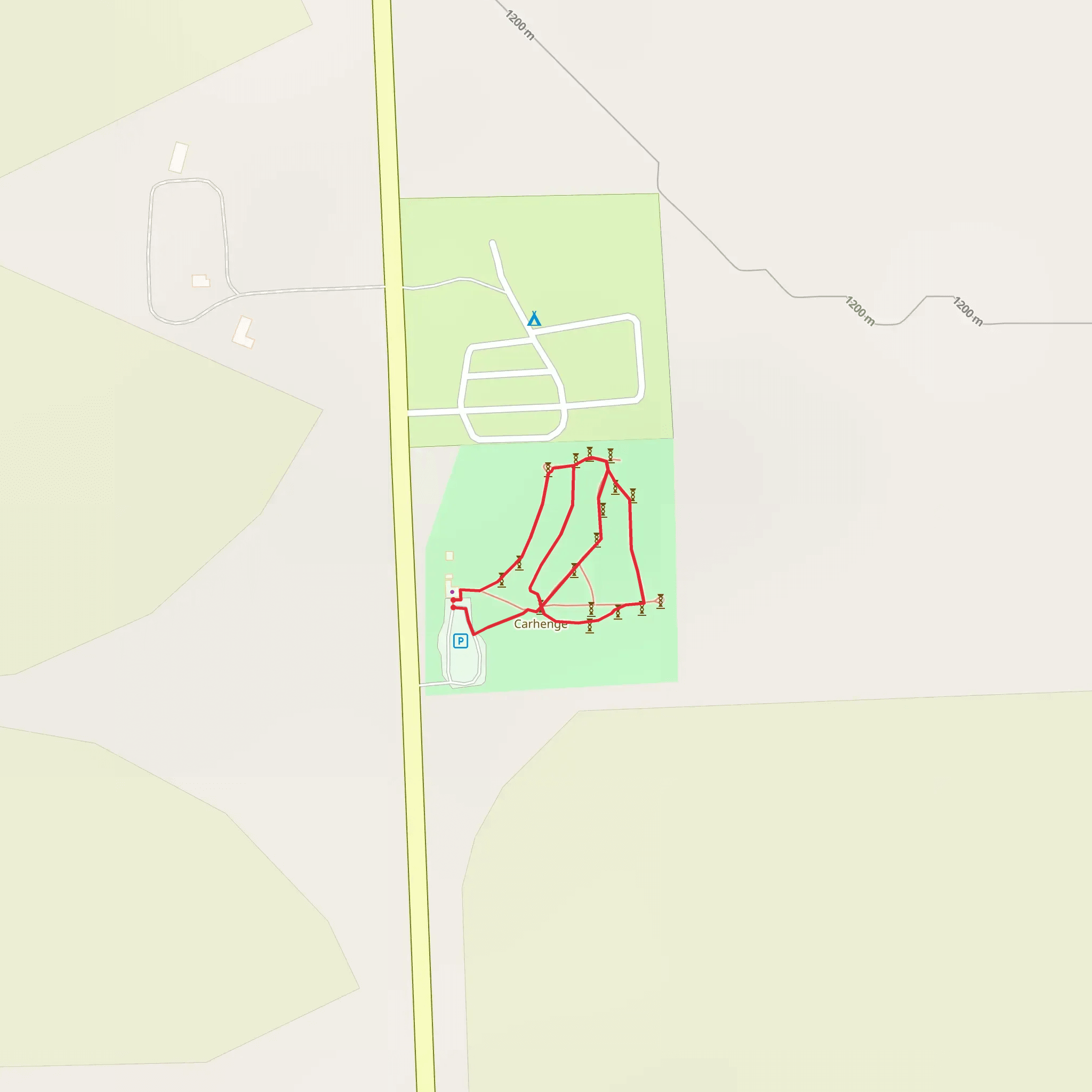 Carhenge Park Loop mobile static map