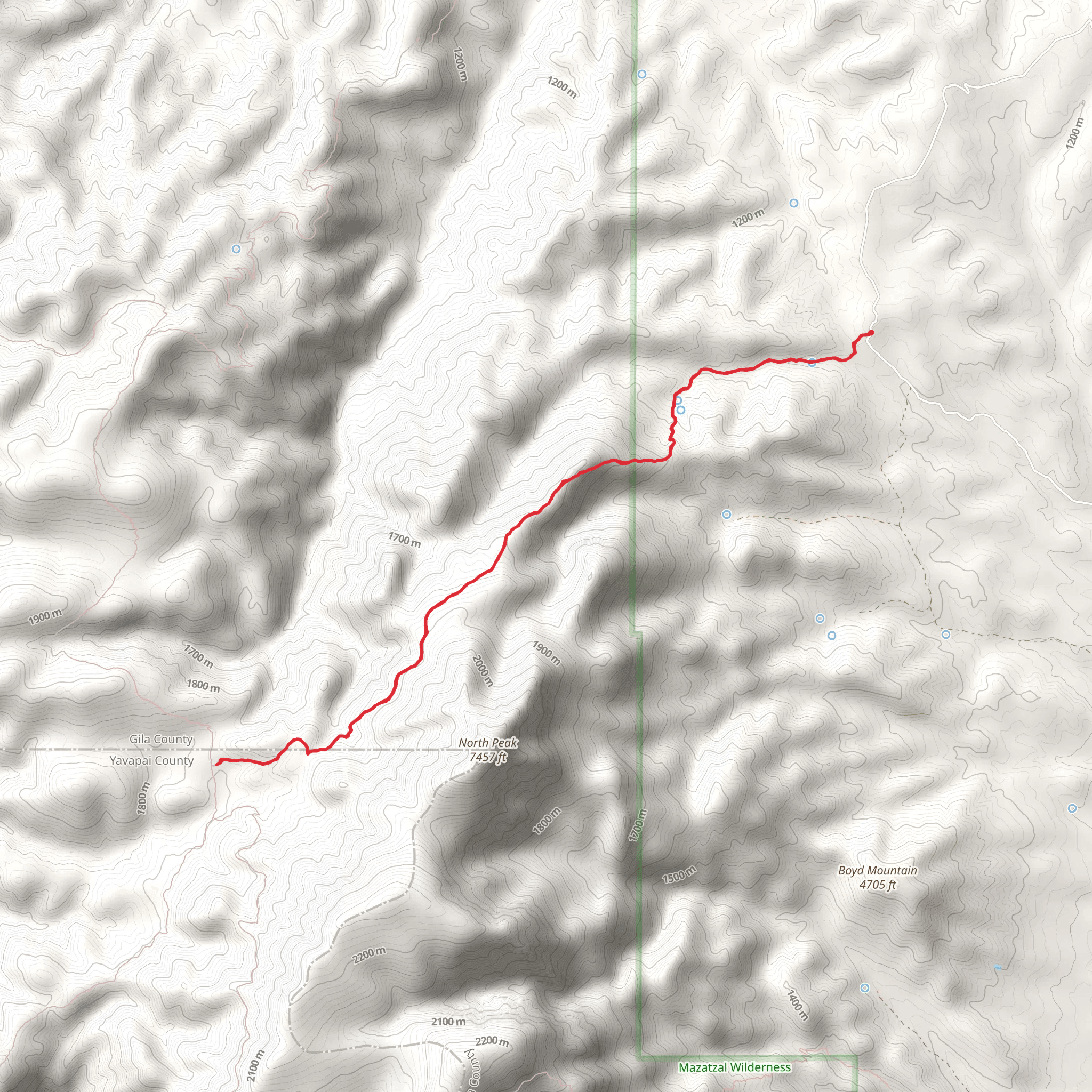 North Peak Trail mobile static map