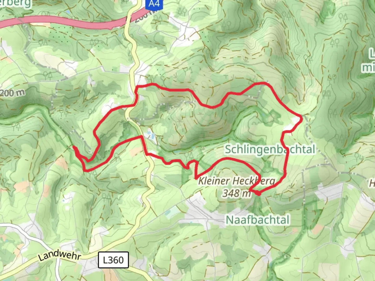 An image depicting the trail Wanderparkplatz Federath Loop and its surrounding area.