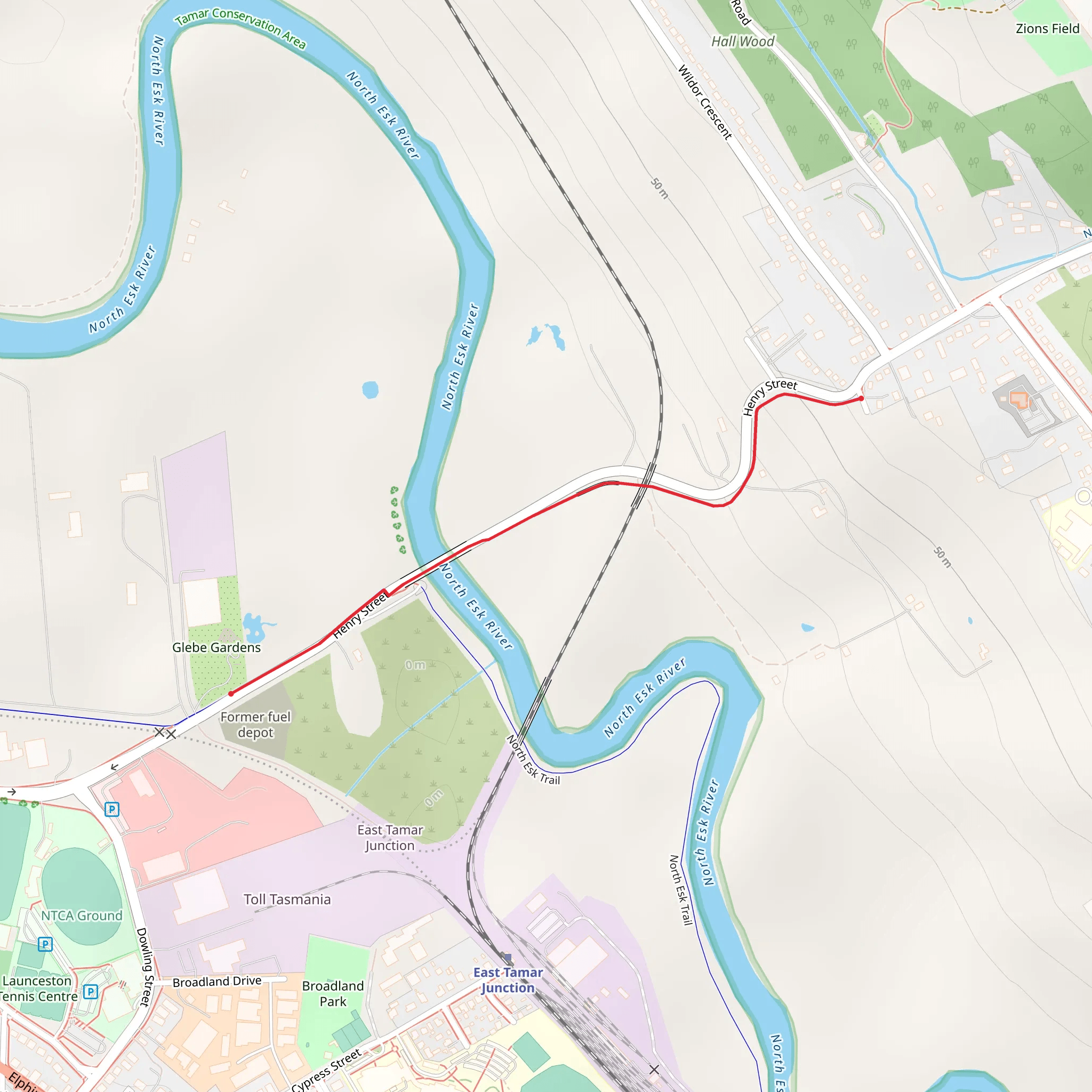 Henry Street Trail mobile static map