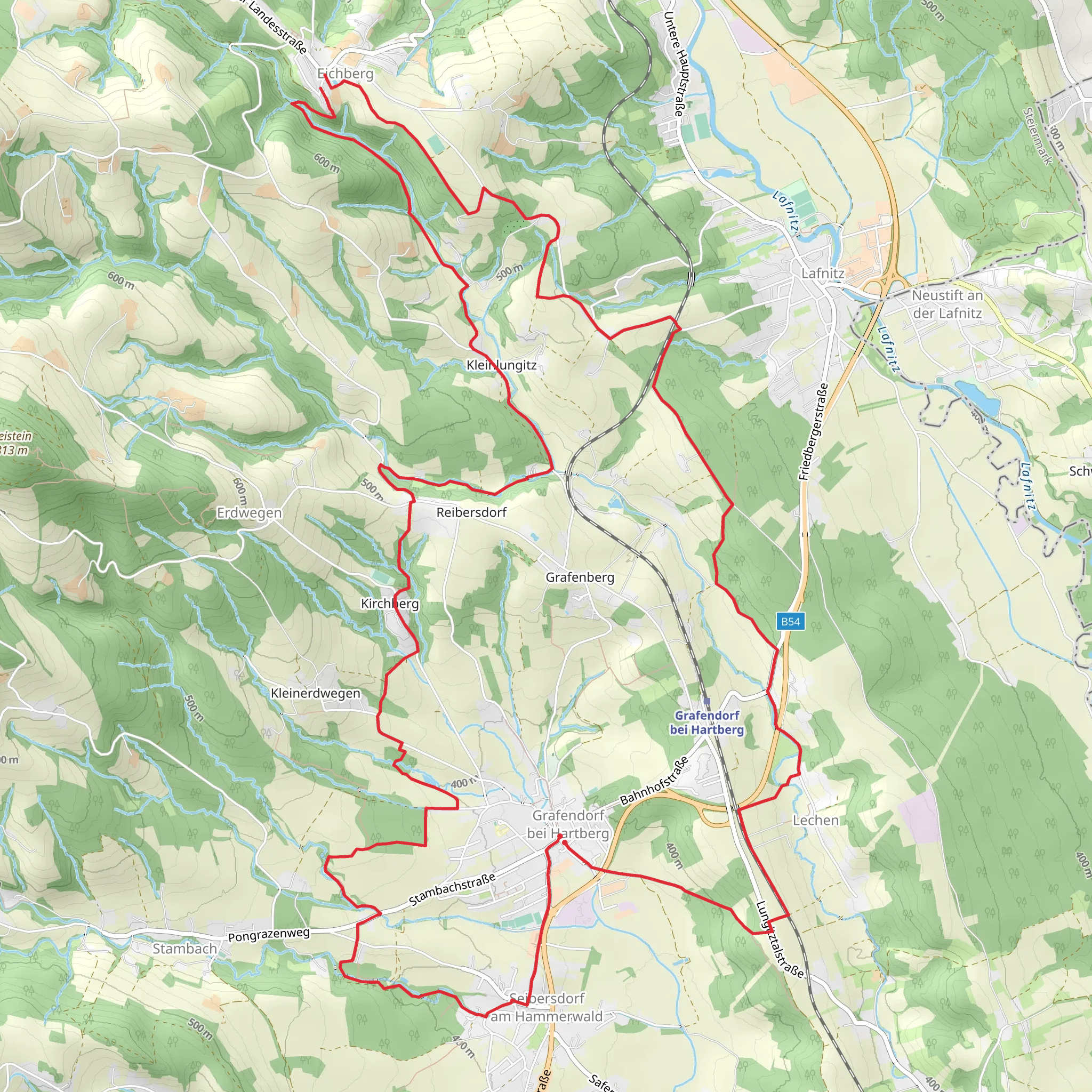 Reitenau, Kirchberg and Aichberg Castles Trail mobile static map
