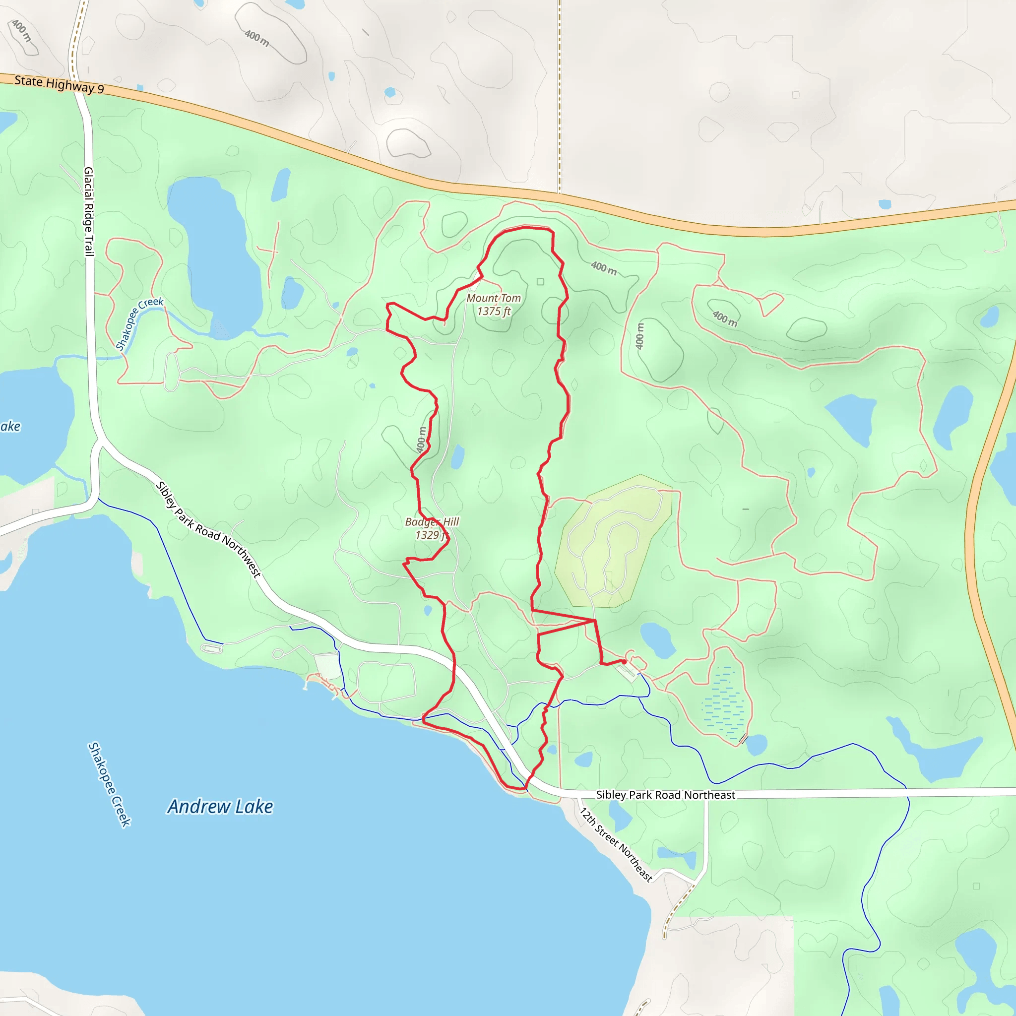Mt Tom Loop Trail mobile static map