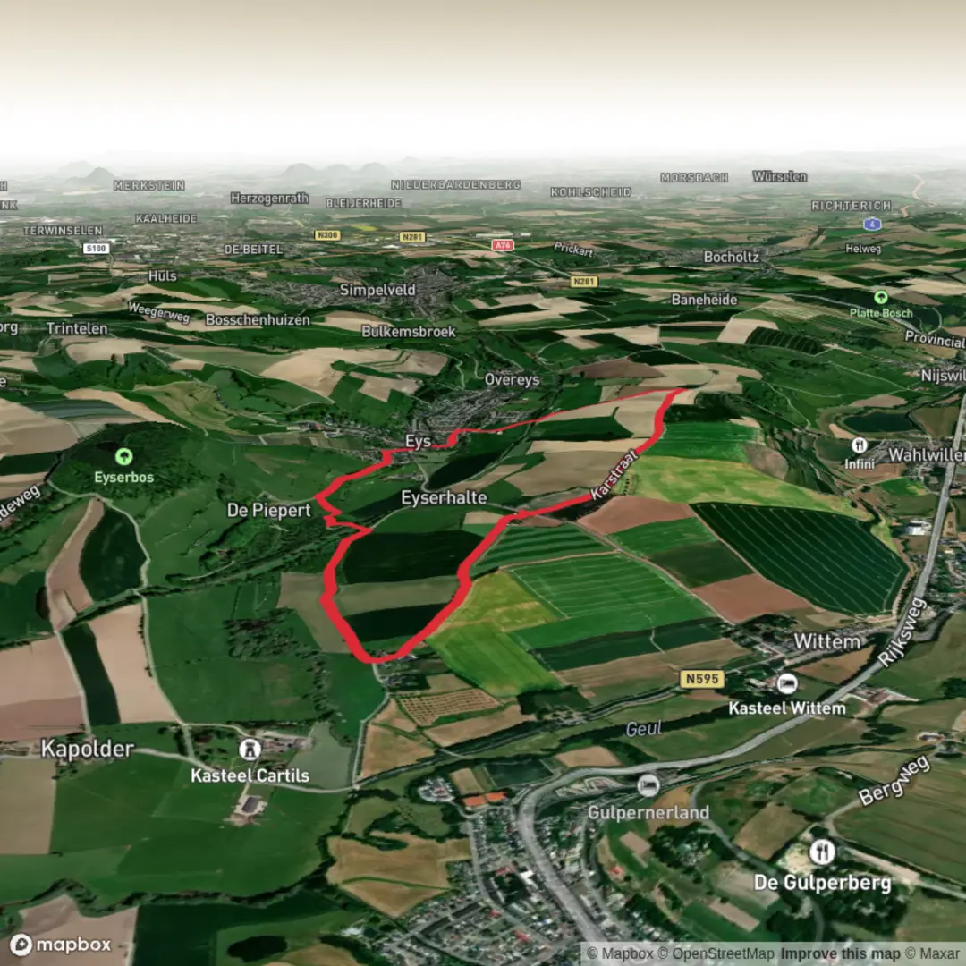 An image depicting the trail Pipertbroek Weg and Zwarte Brug Weg Loop and its surrounding area.