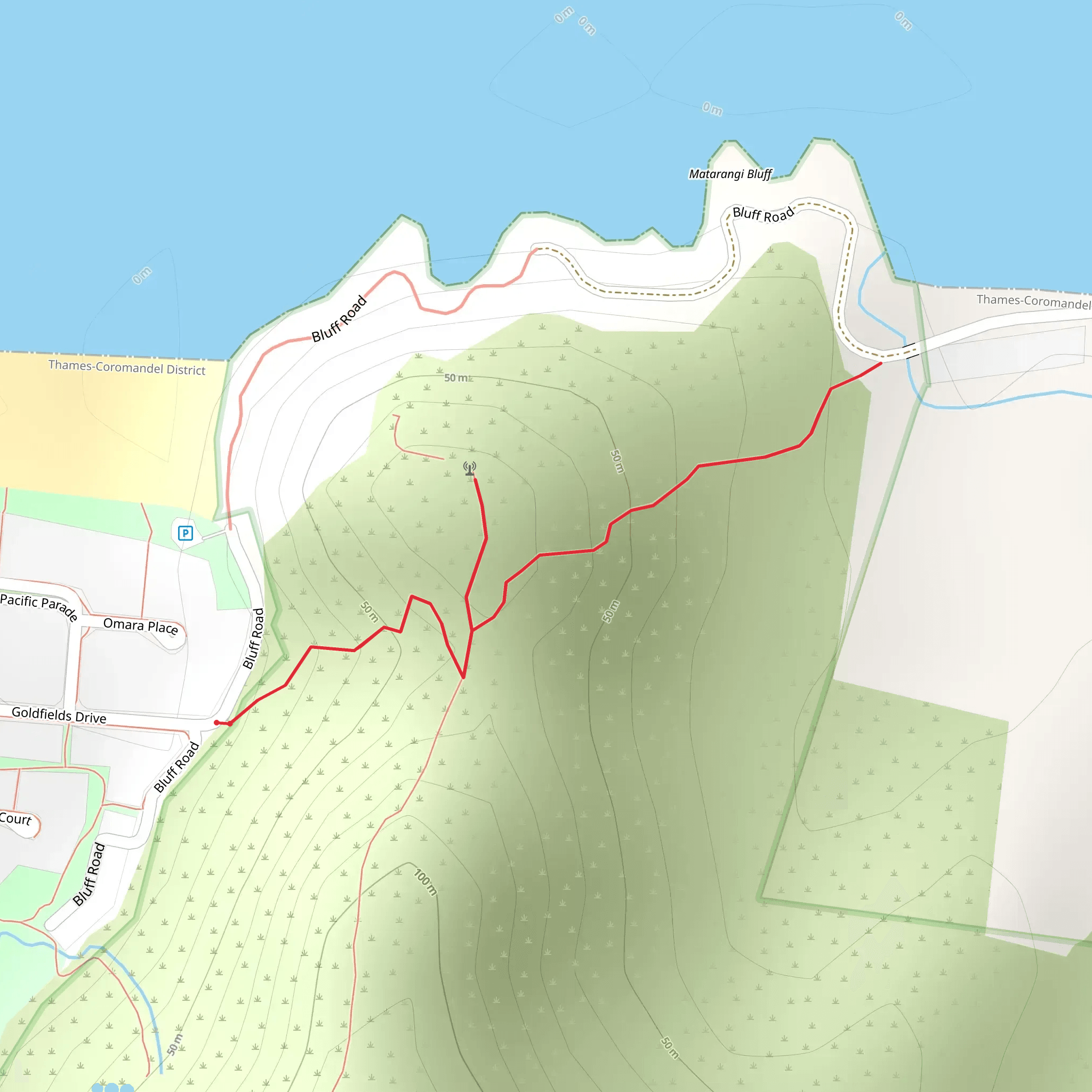 Matarangi Bluff Track mobile static map
