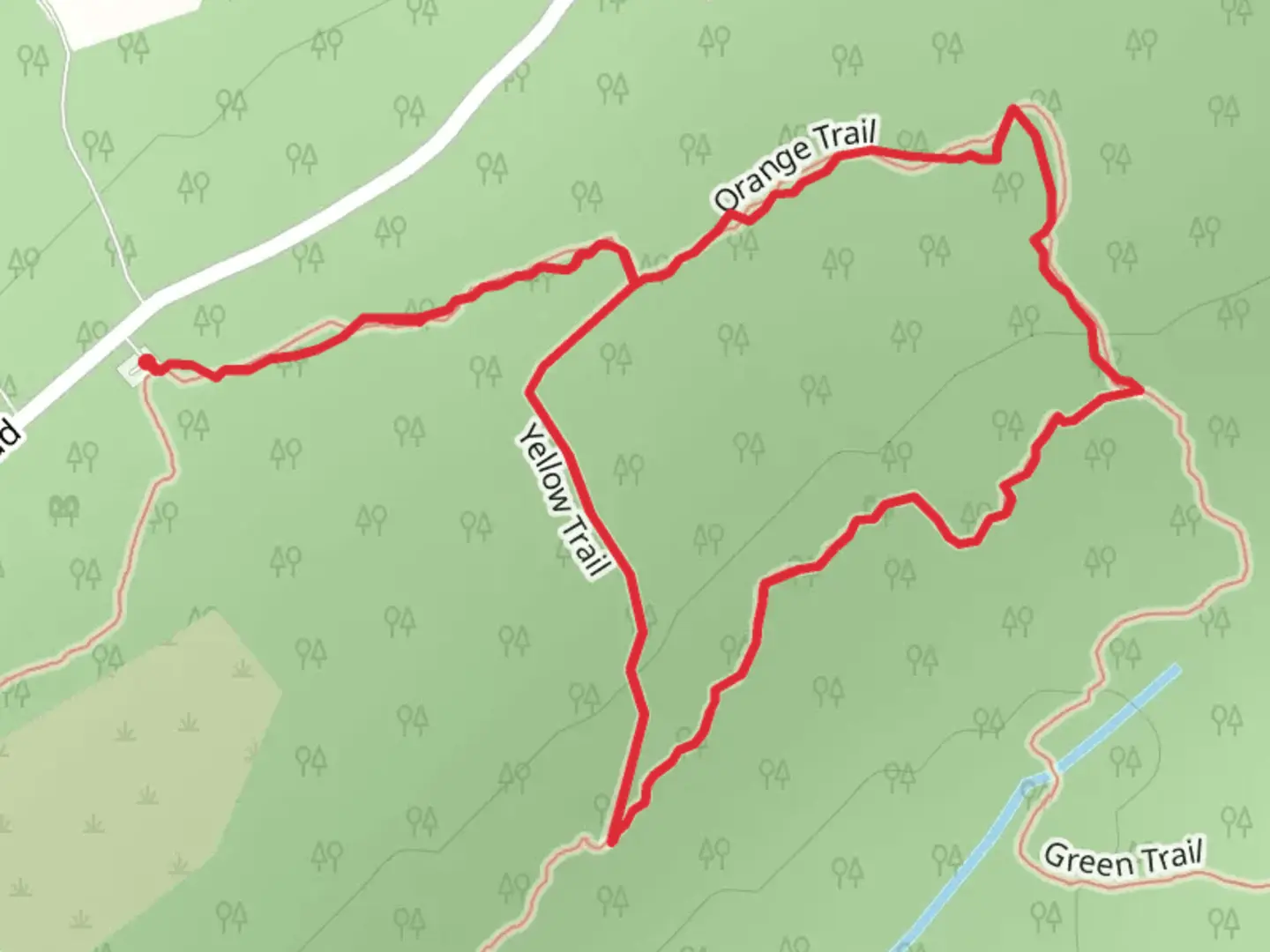 An image depicting the trail Yellow and Green Loop Trail and its surrounding area.