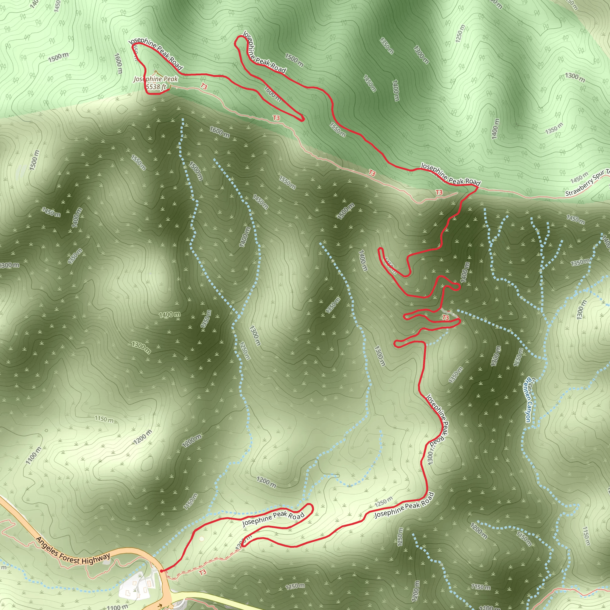 Josephine Peak mobile static map