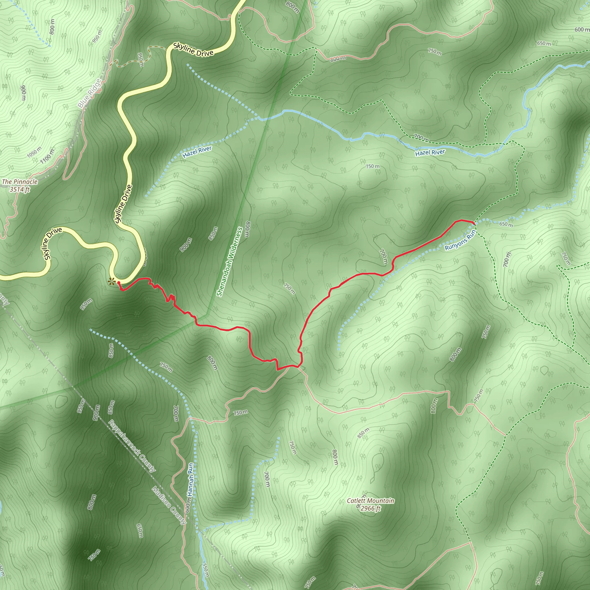 Catlett Spur Trail mobile static map