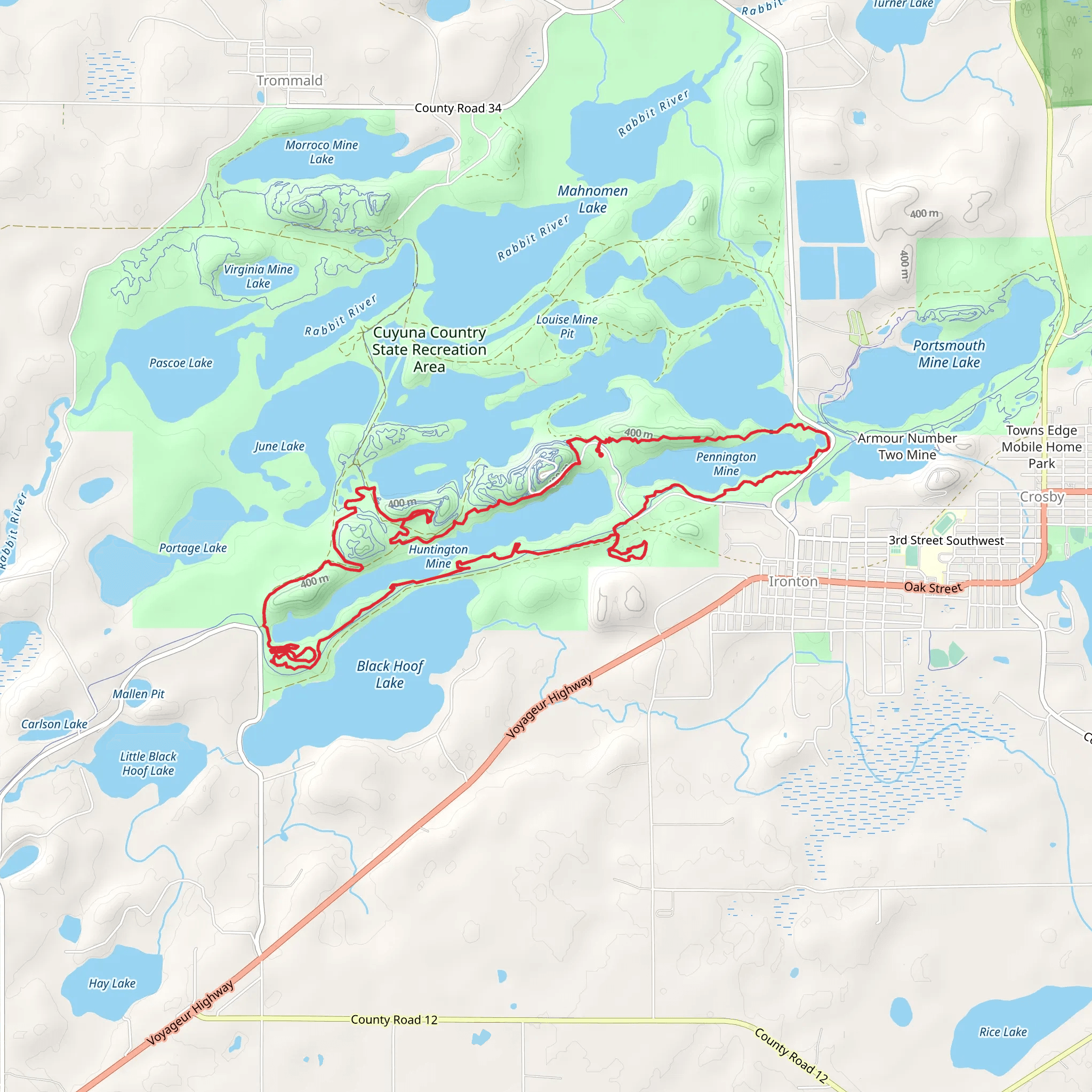 Galloping Goose and Cuyuna Lakes State Loop Trail mobile static map