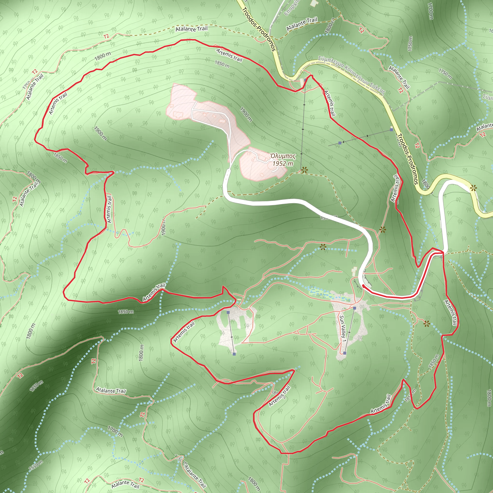 Artemis Loop Trail mobile static map