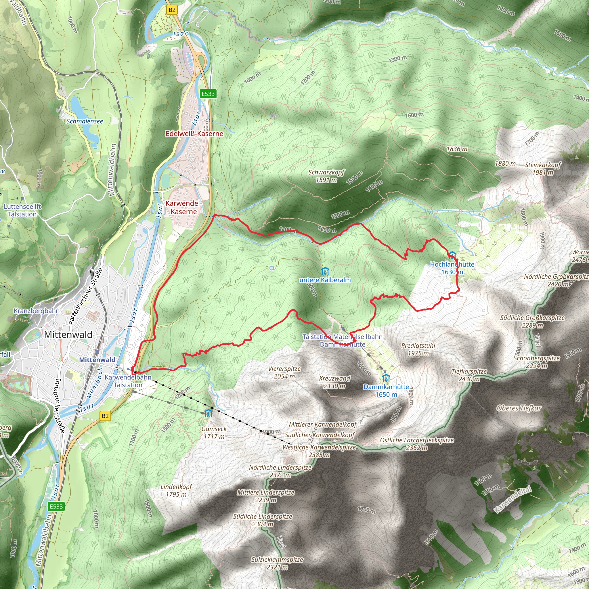 Erzgrube, Hochlandhutte and Schonwald Loop via Ochsenbodensteig mobile static map