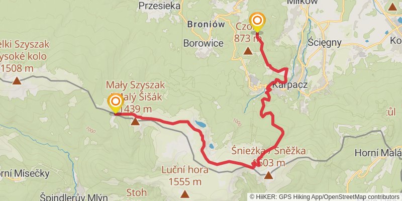 Main Sudety Trail stage 4 Map