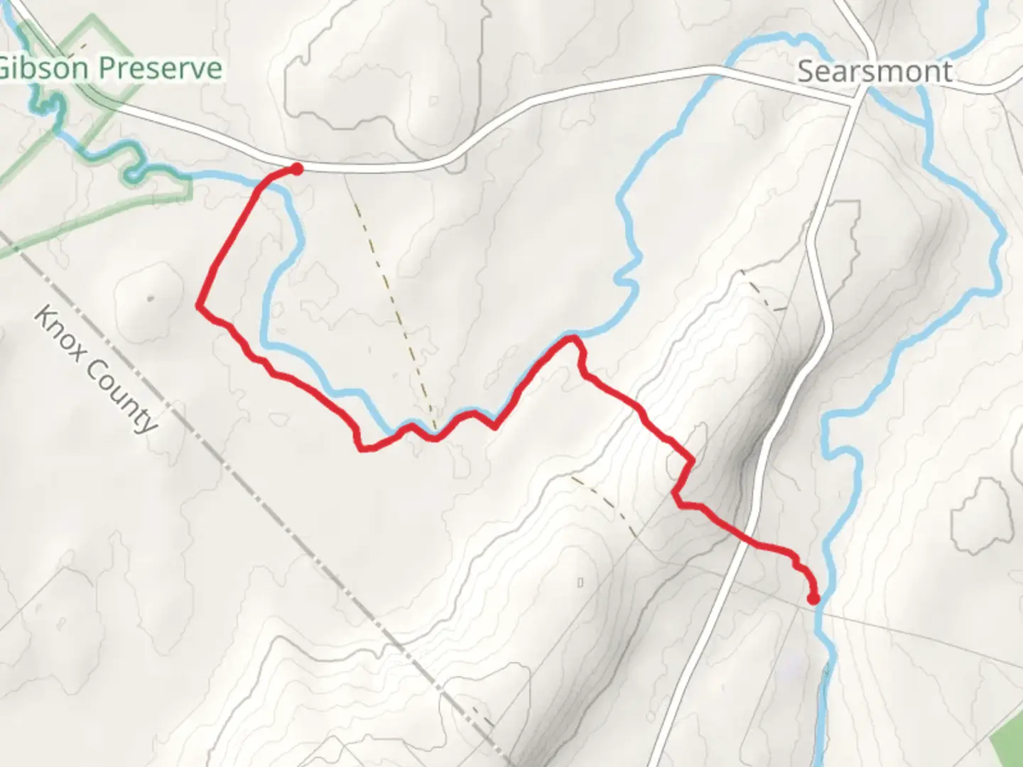 An image depicting the trail Saint George River from Woodmans Mill Road and its surrounding area.