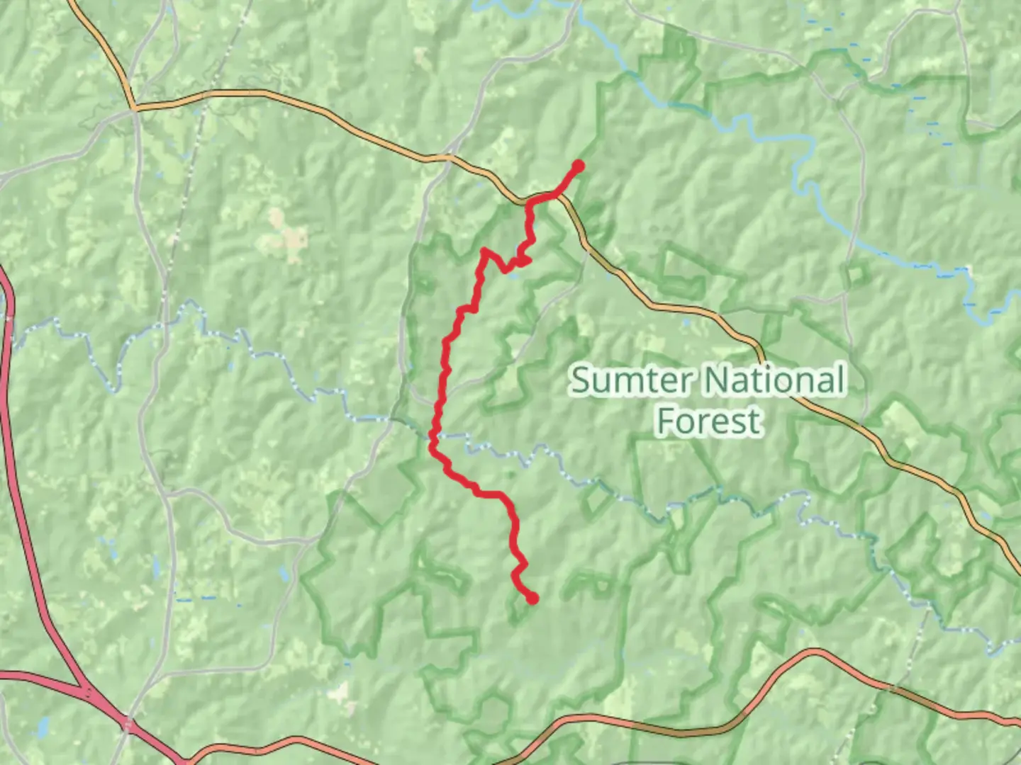 An image depicting the trail Palmetto Trail Enoree Passage and its surrounding area.