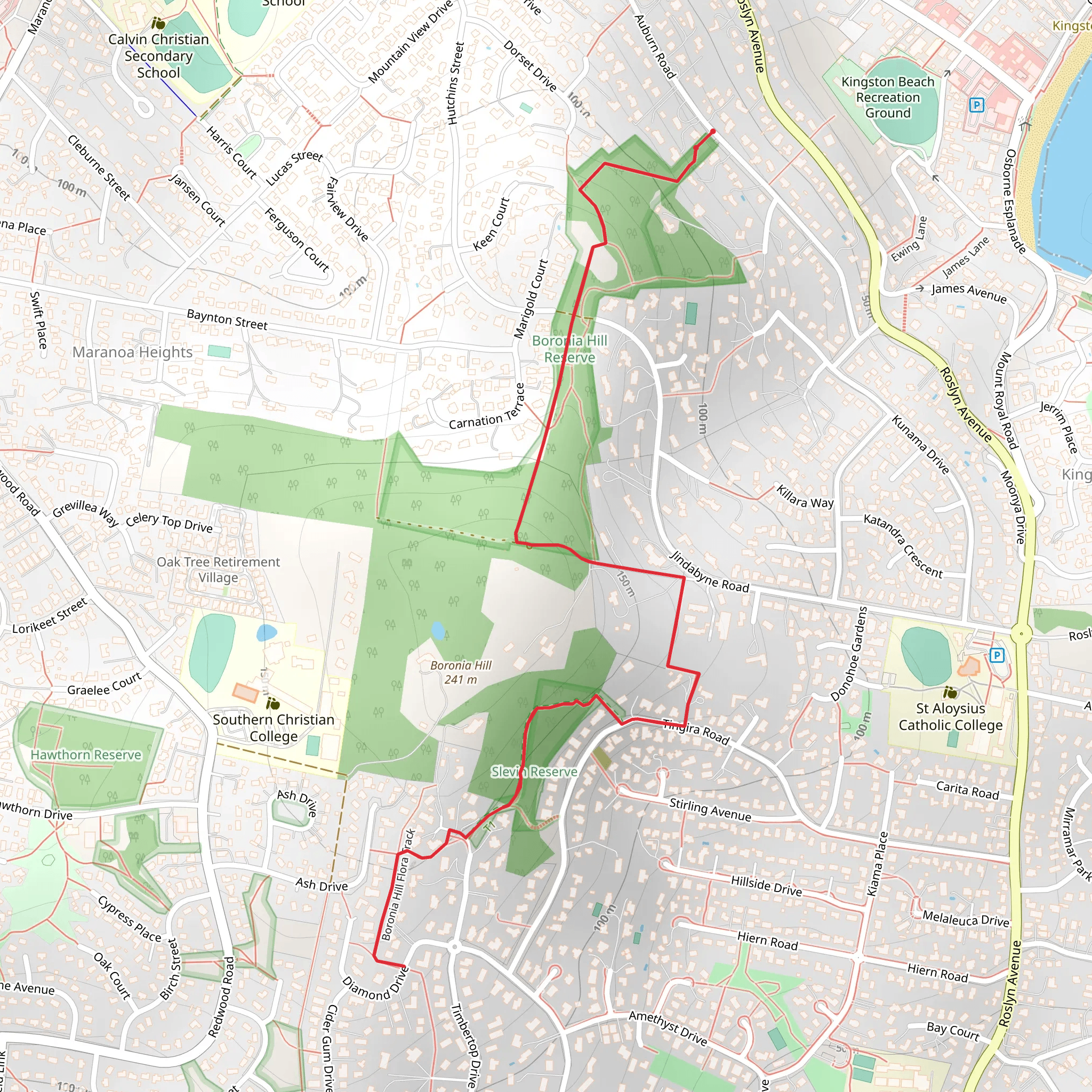 Boronia Hill Flora Track mobile static map