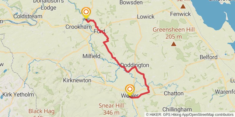 Chepstow to Berwick - upon - Tweed - Great English Walk stage 49 Map