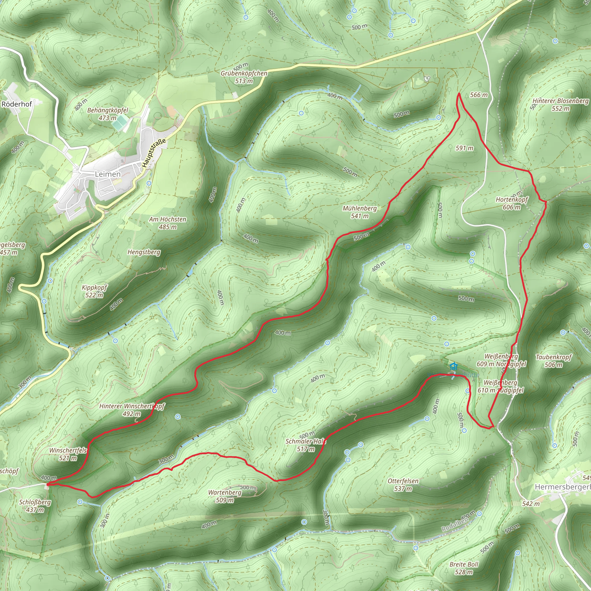 Muhlenberg and Weibenberg Loop mobile static map