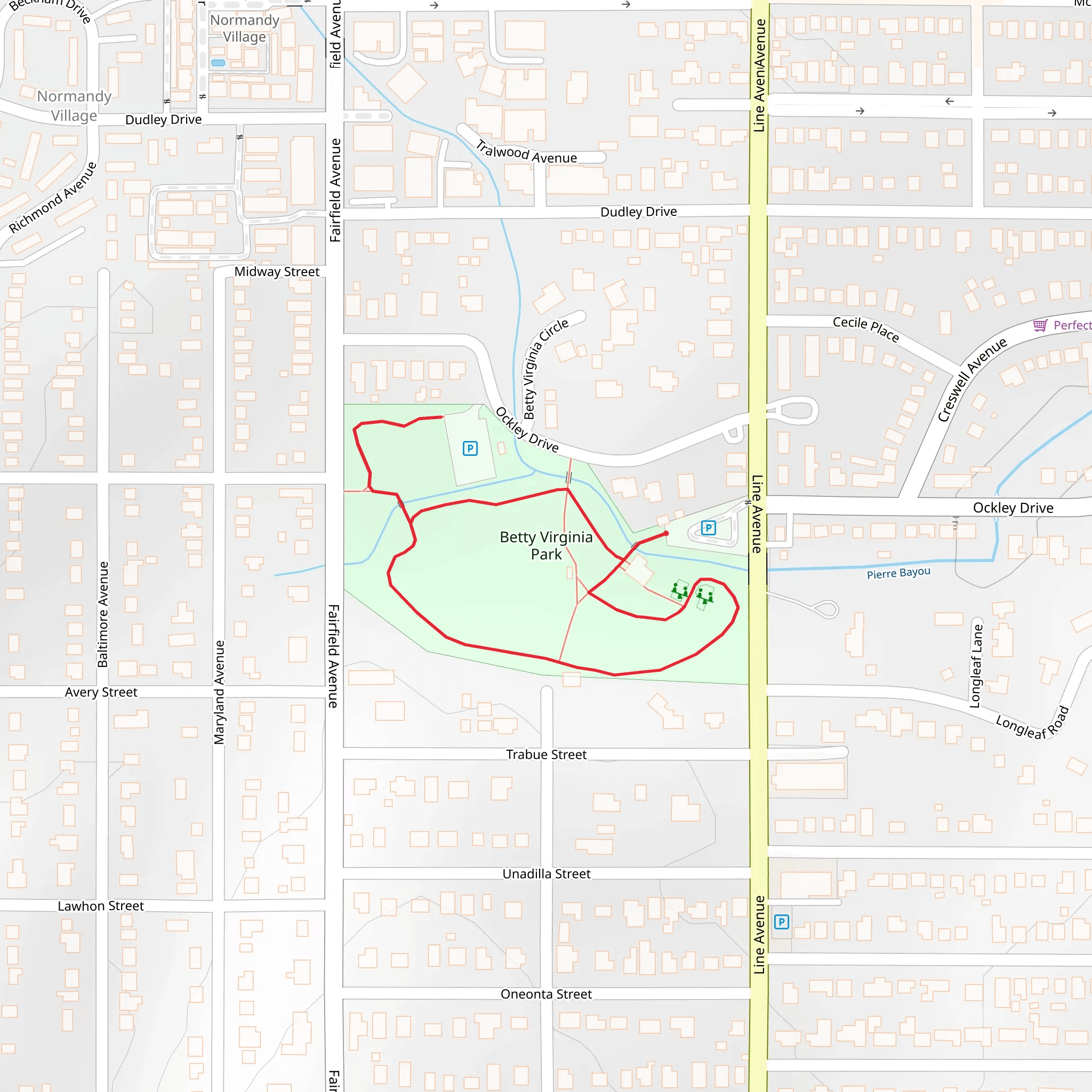 Betty Virginia Park Loop mobile static map