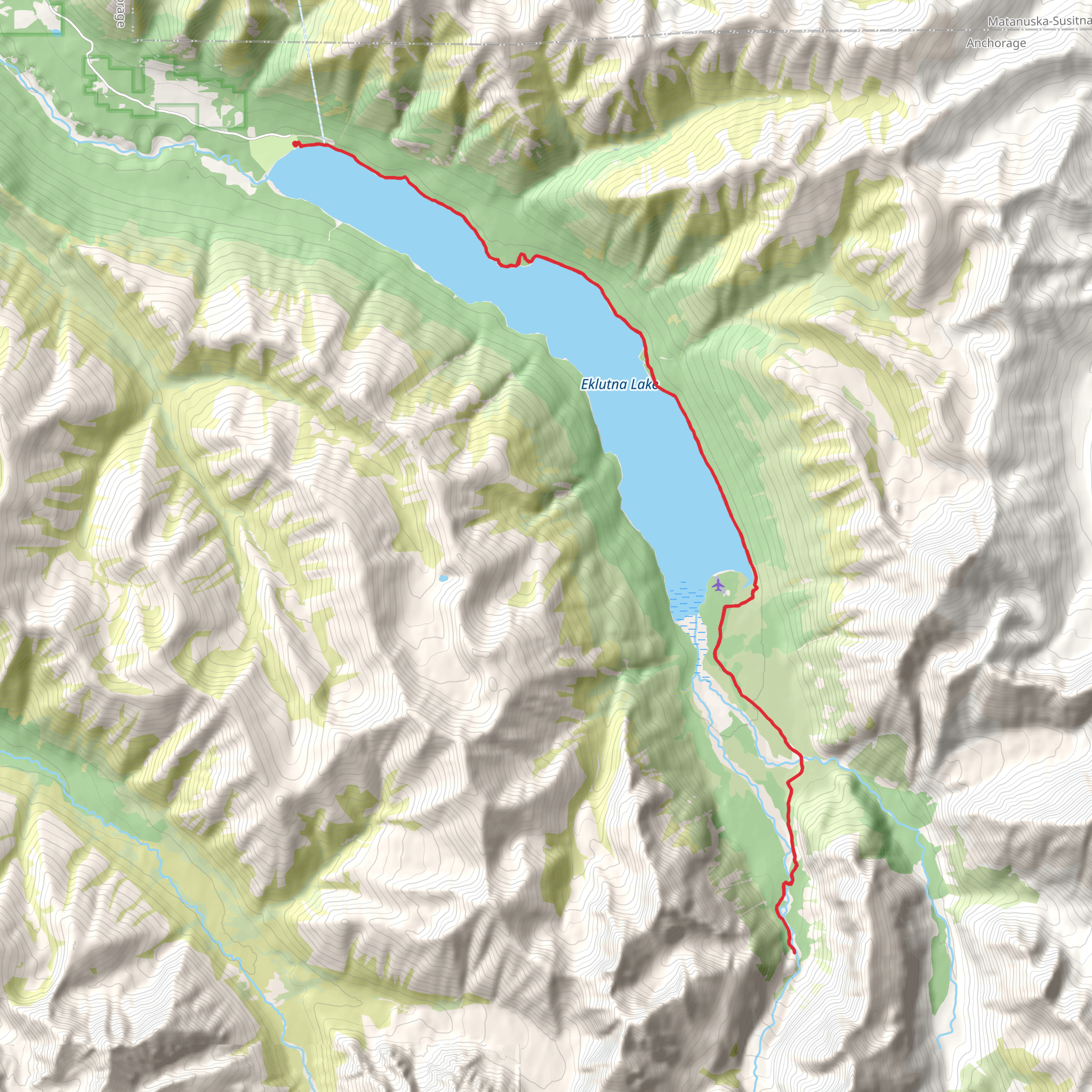 Eklutna Lakeside Trail mobile static map