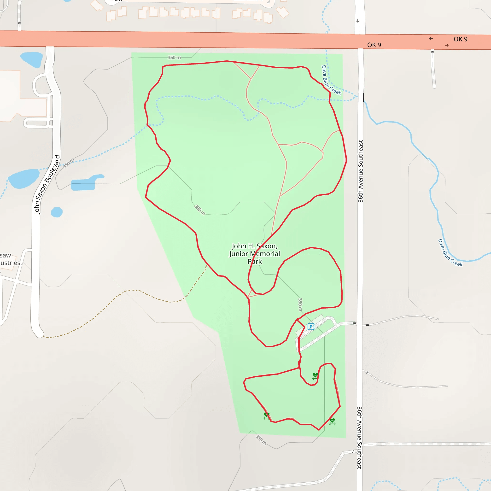 John H Saxon Junior Memorial Park Loop mobile static map