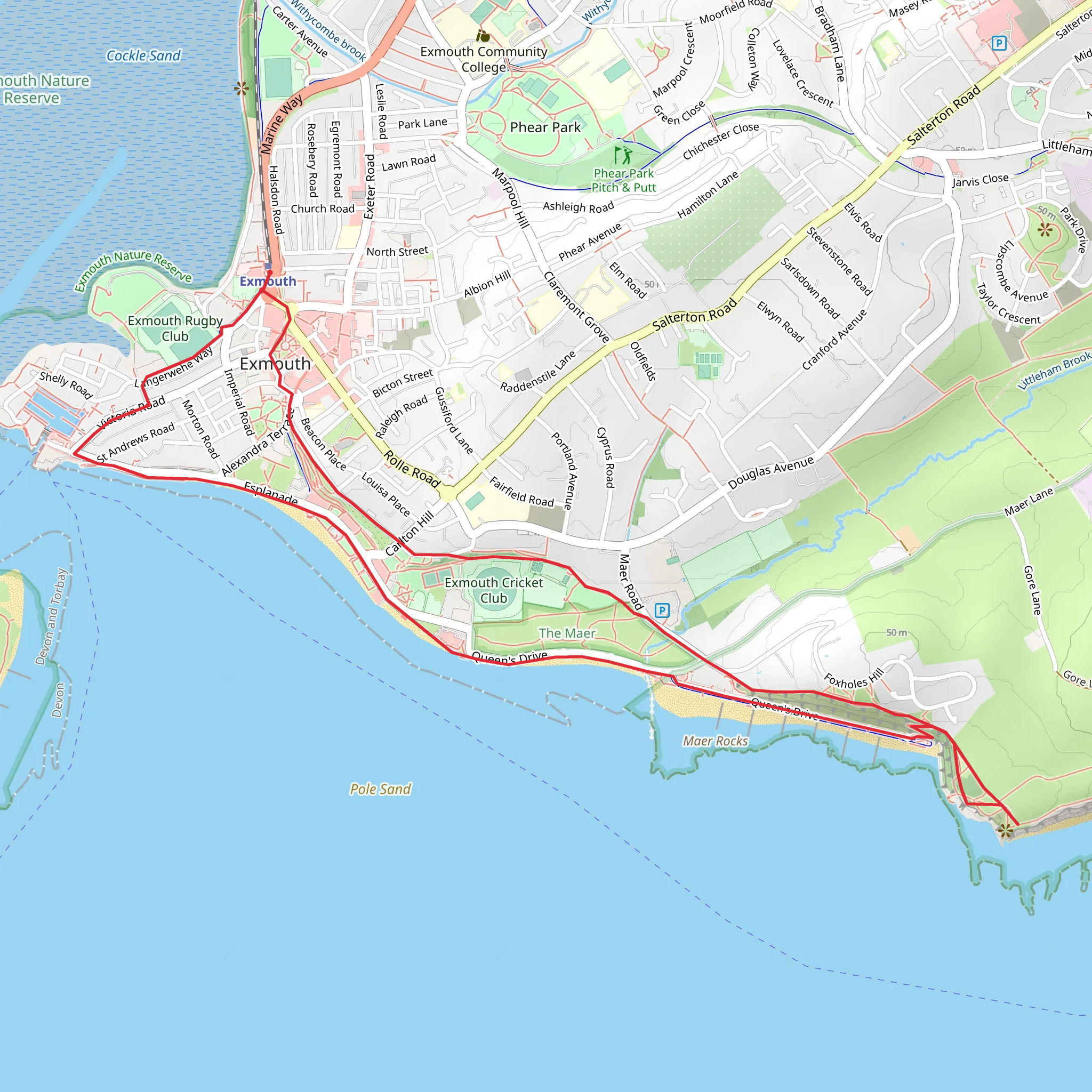 Avocet Line - Exmouth Seafront Walk mobile static map