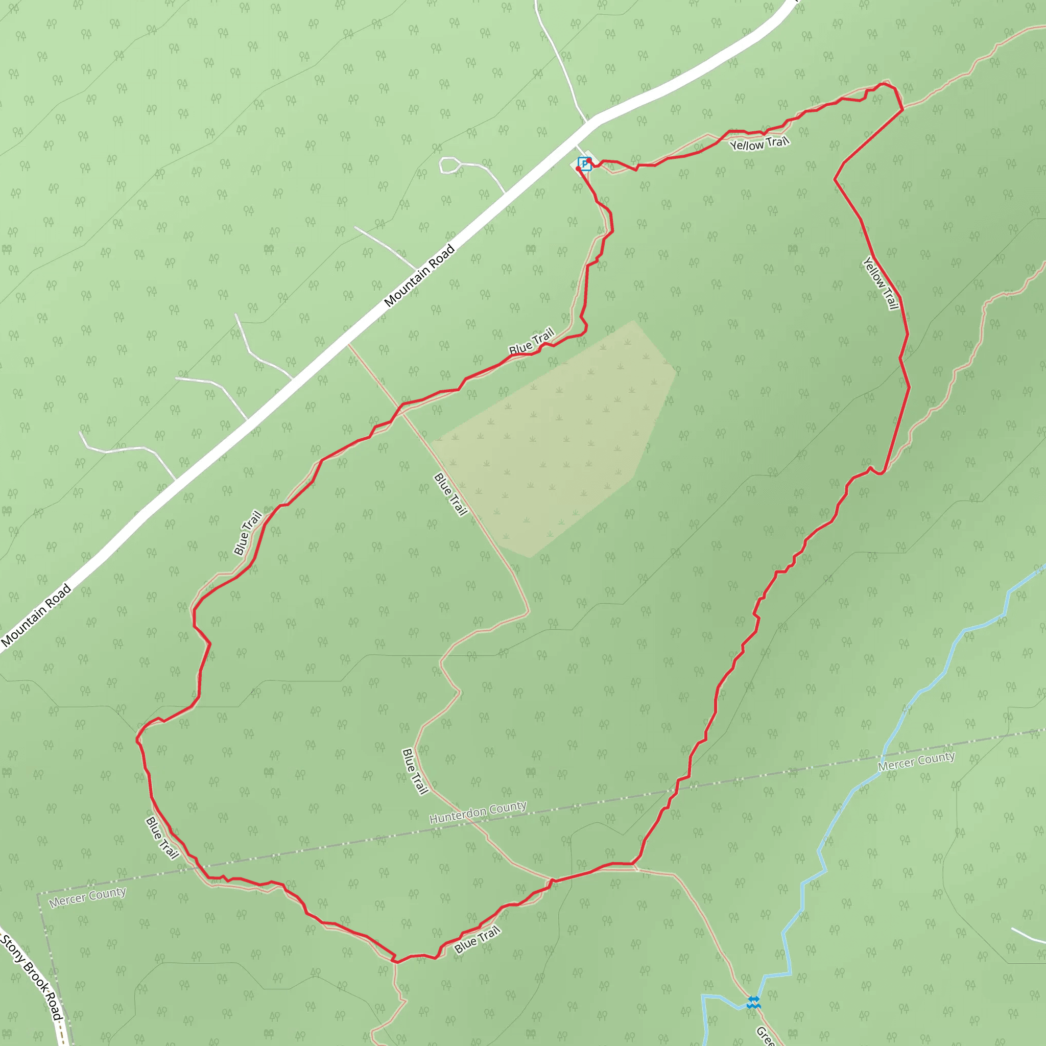 Blue, Green and Yellow Loop Trail mobile static map