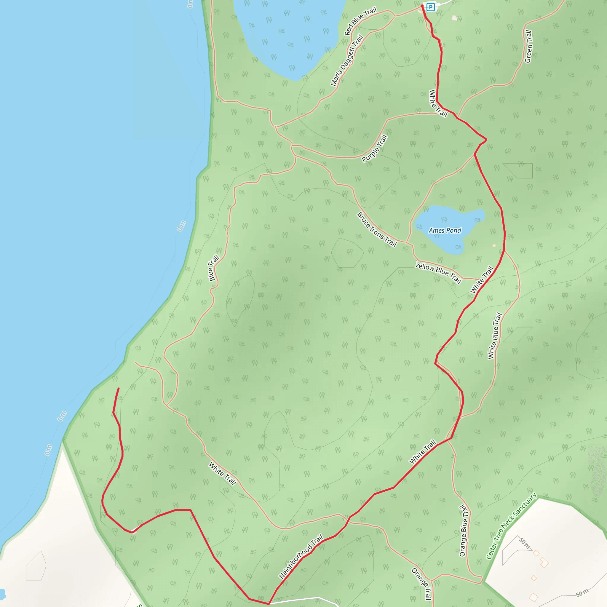 Ames - Cedar Tree Neck Pond mobile static map