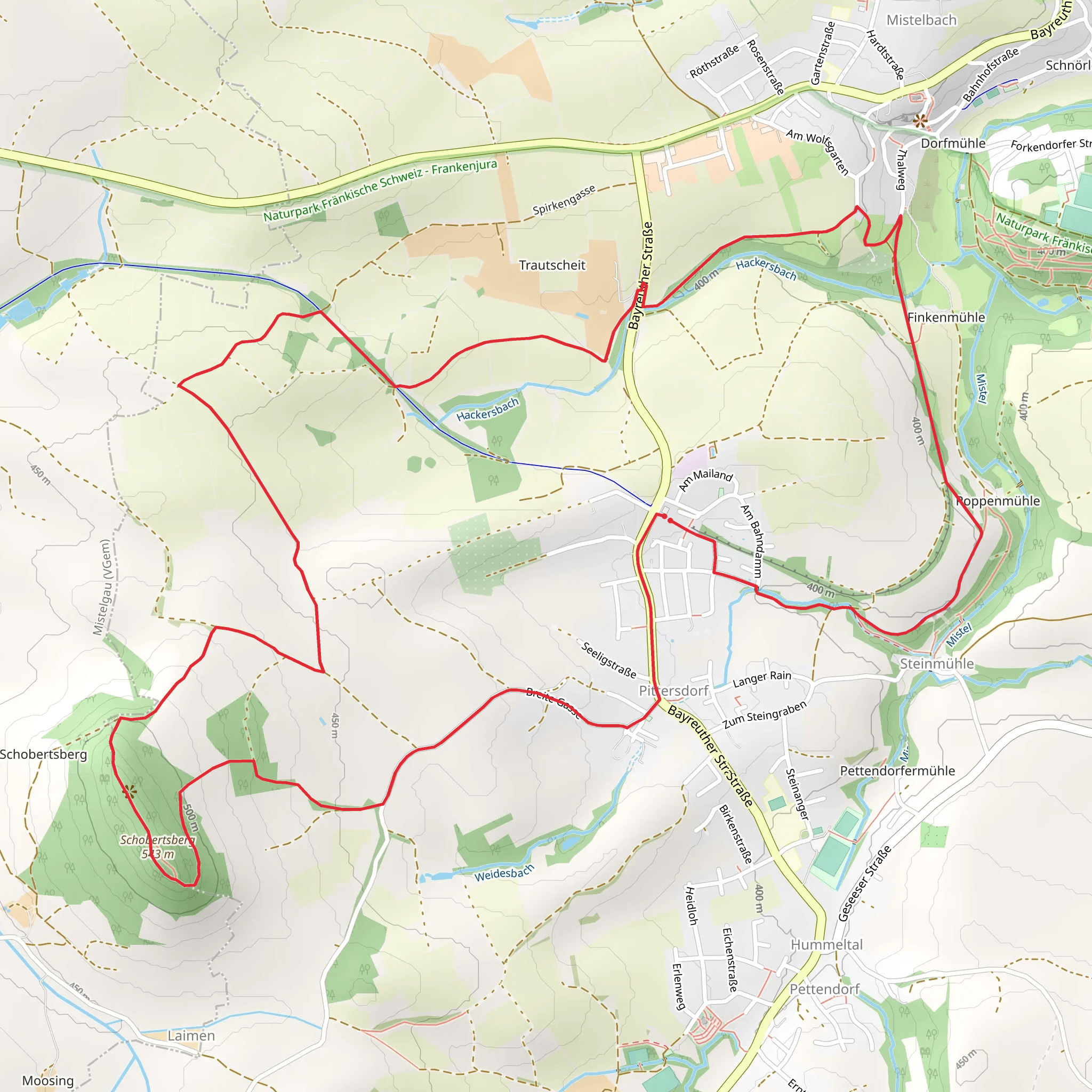 Hackersb and Schobertsberg Loop mobile static map