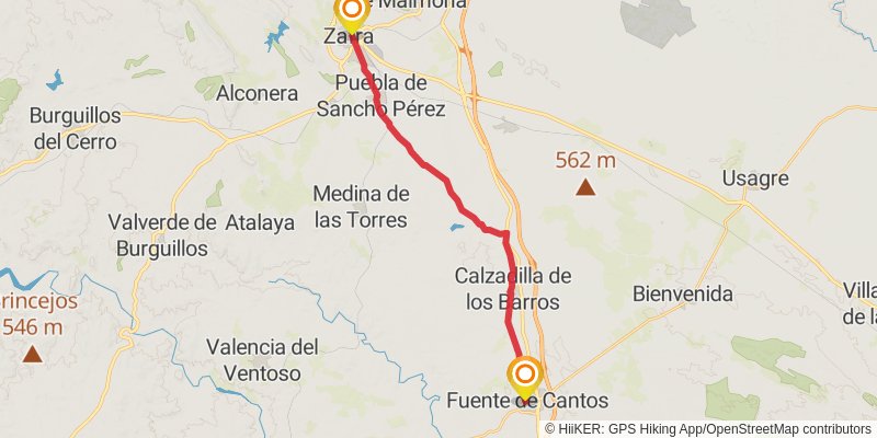 Via de la Plata stage 8 Map