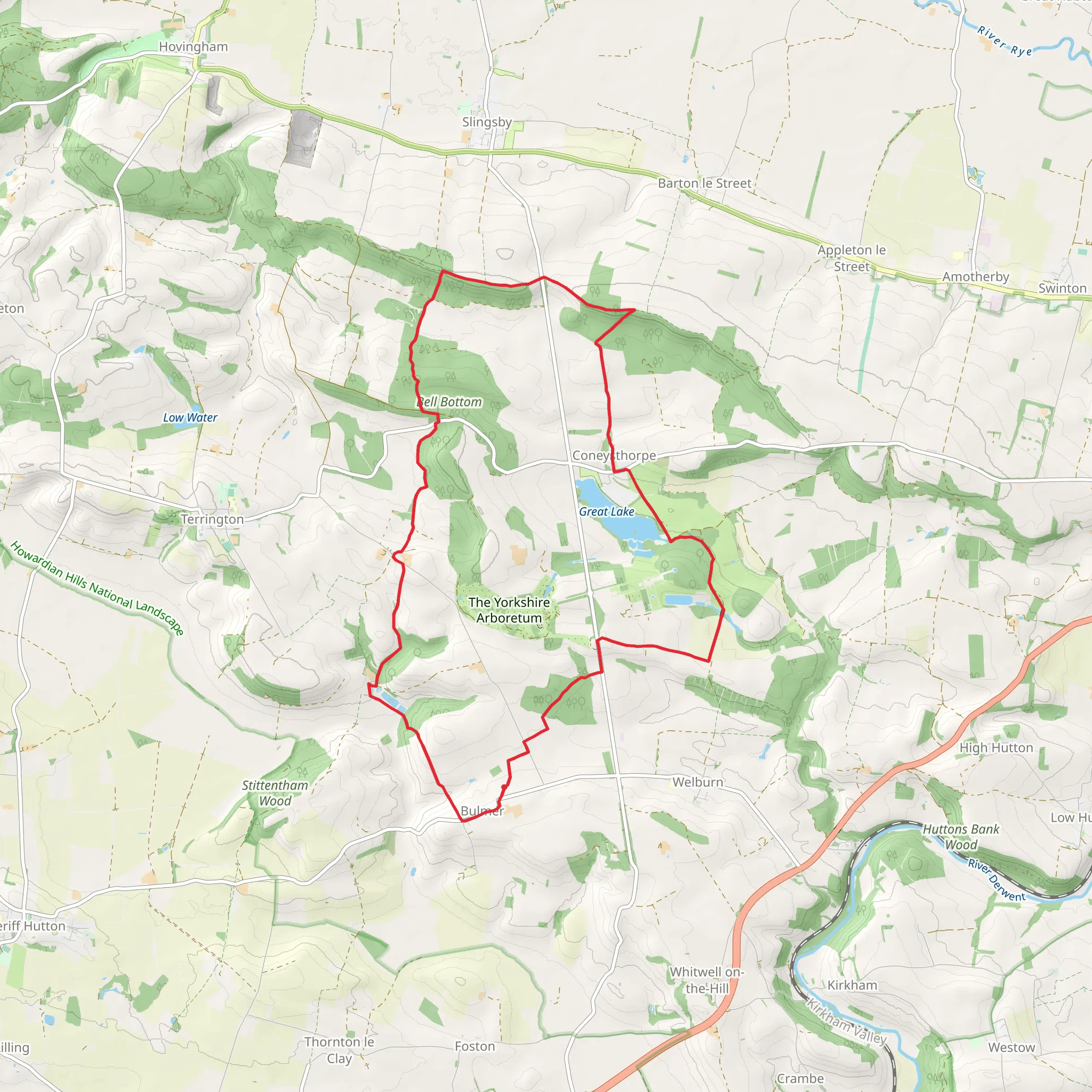 Castle Howard and Coneysthorpe from Bulmer mobile static map