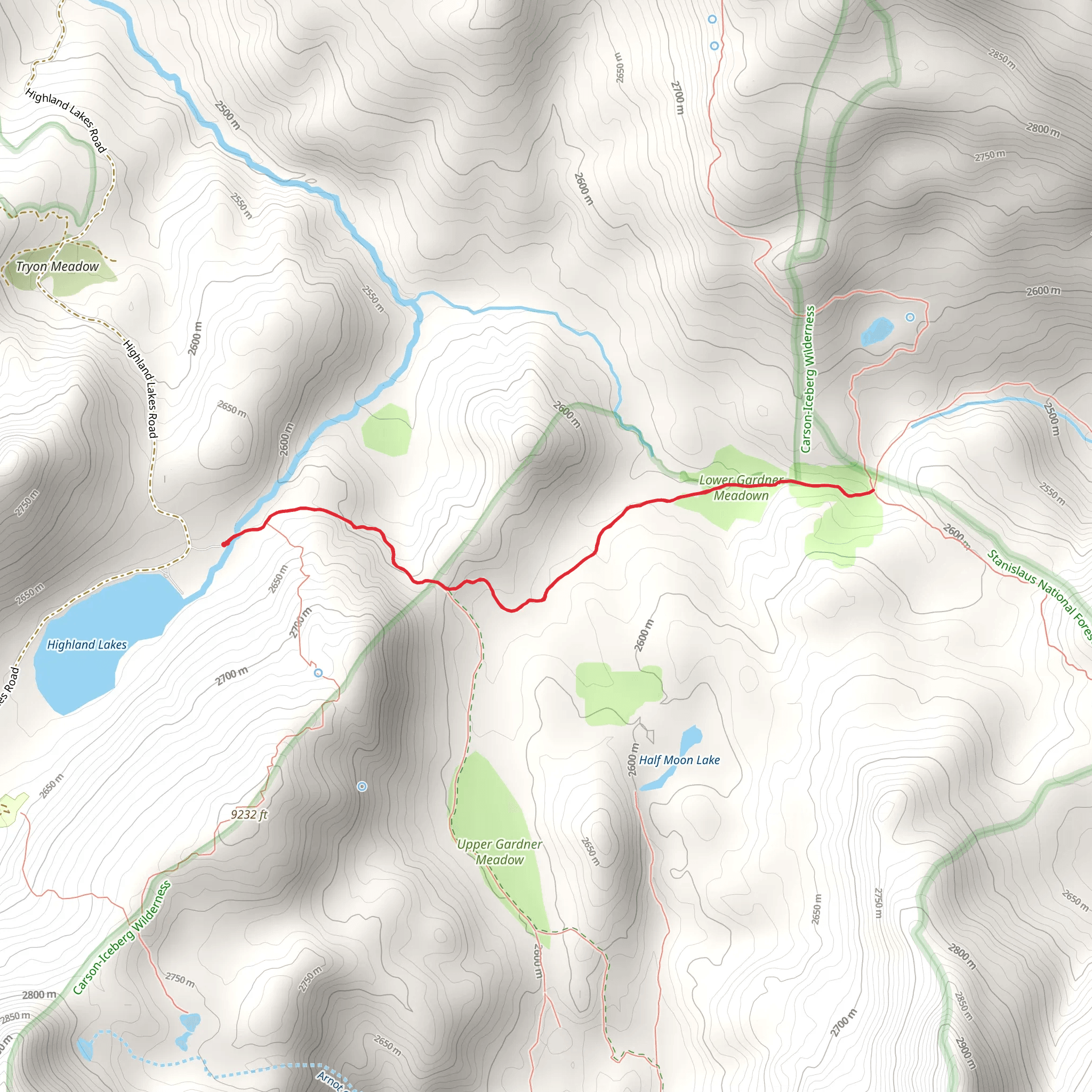 Wolf Creek Trail mobile static map