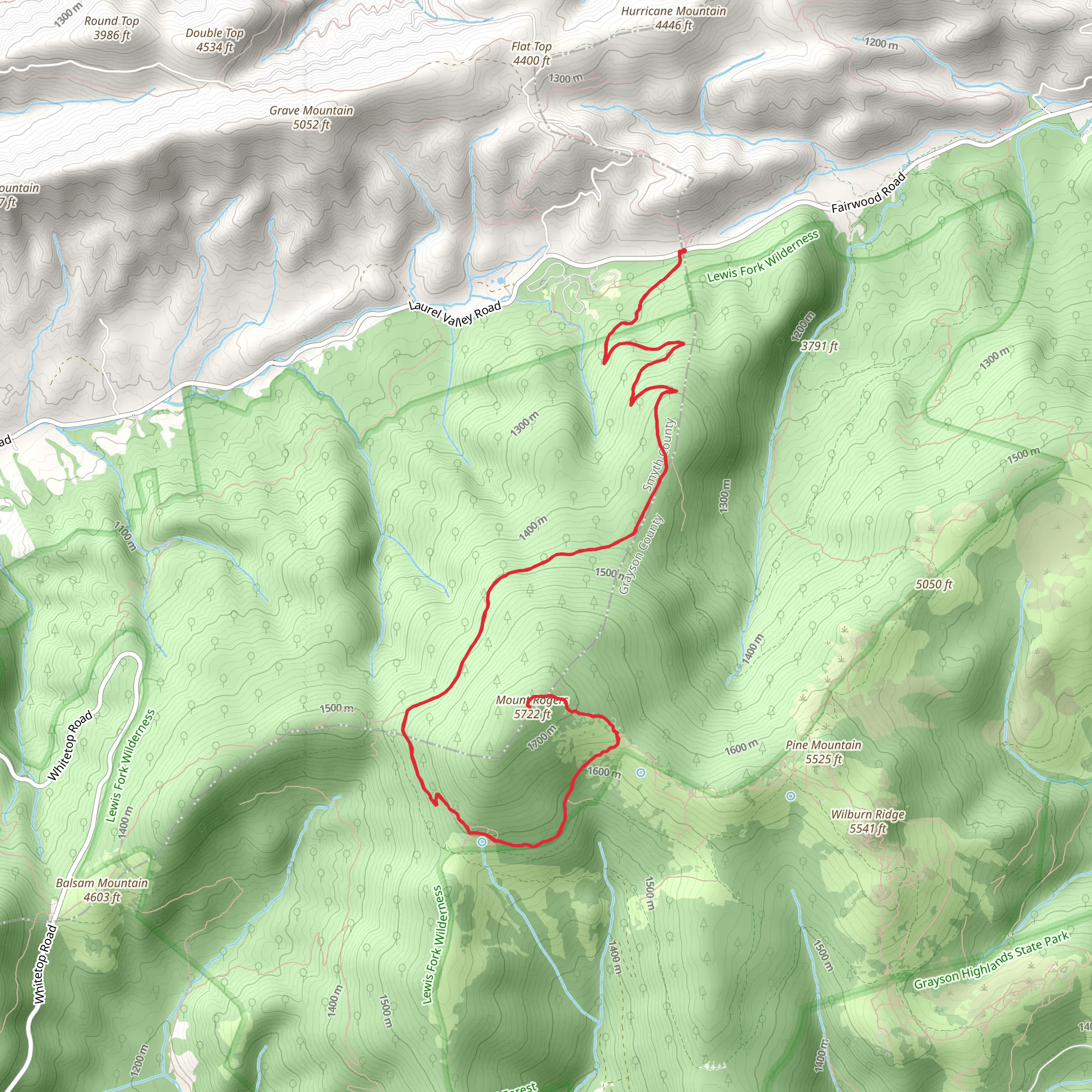 Mount Rogers Trail mobile static map