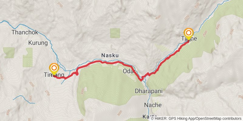 Great Himalayan Trail stage 58 Map