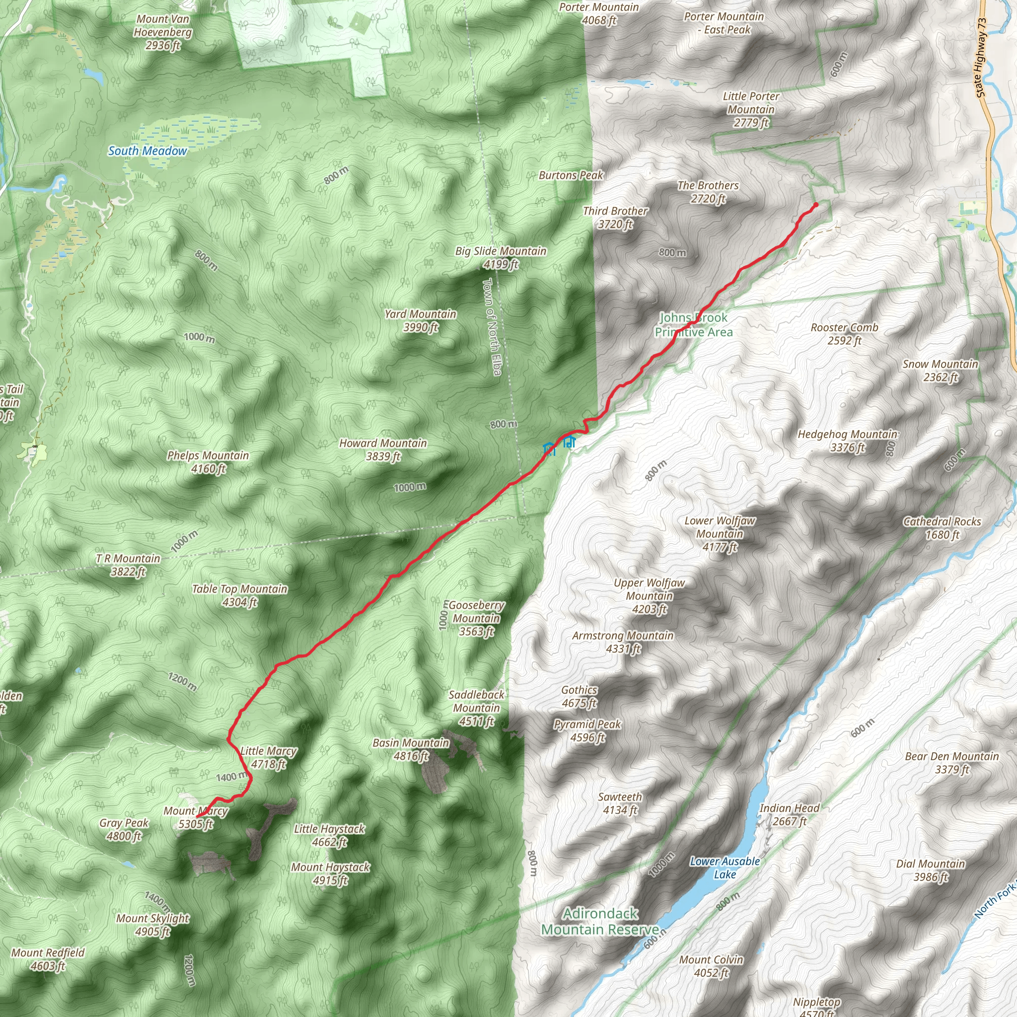 Mount Marcy via Phelps Trail mobile static map
