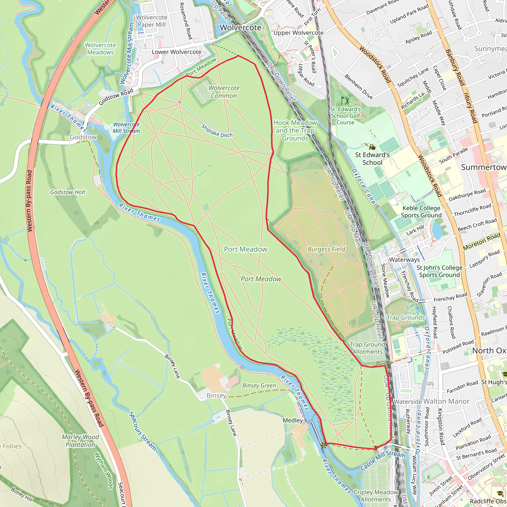 Port Meadow Loop mobile static map