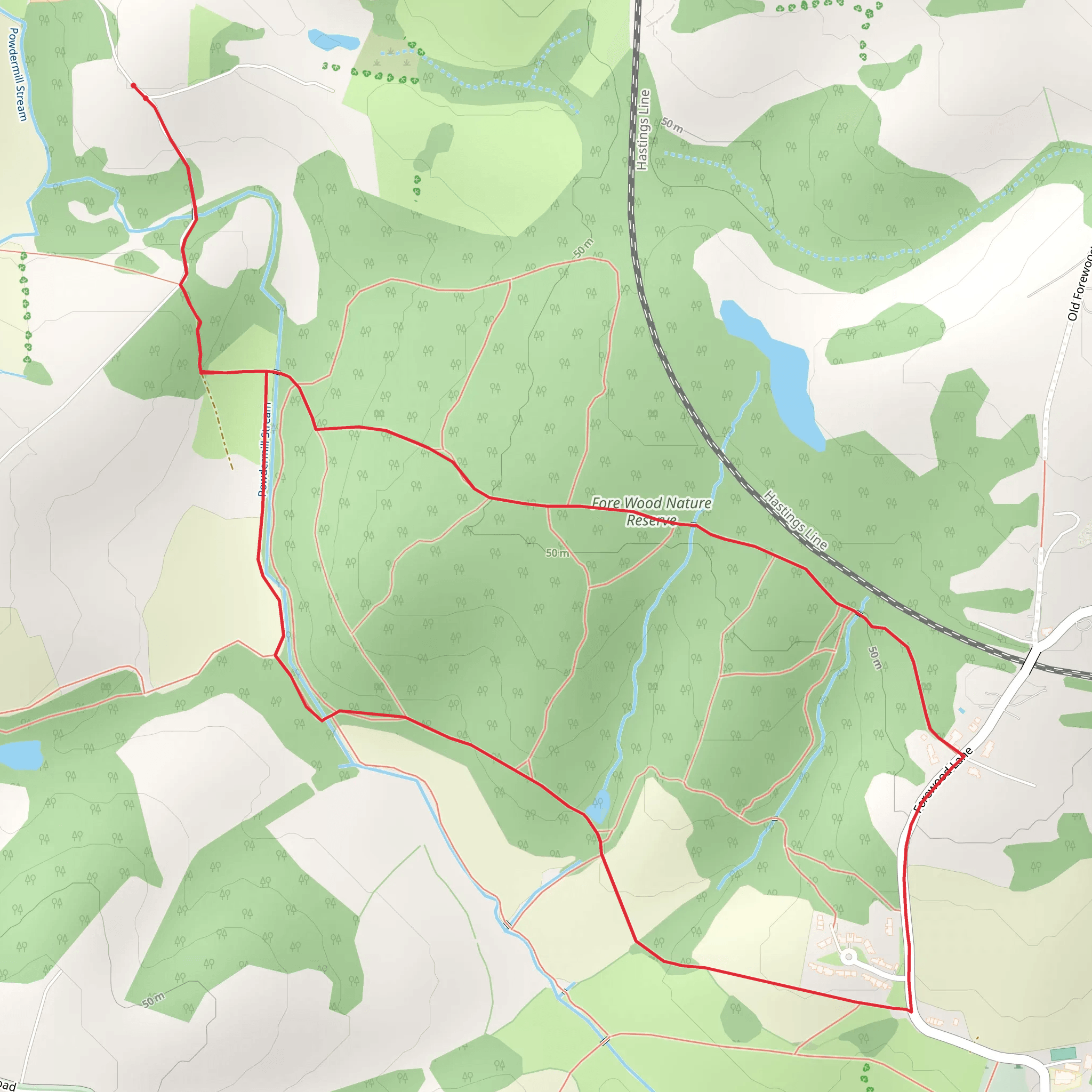 Fore Wood Nature Reserve Short Loop mobile static map