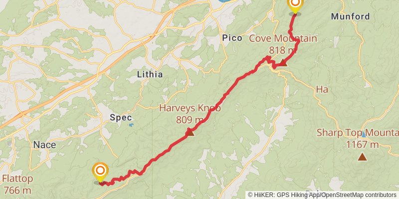 Appalachian Trail - Virginia stage 28 Map