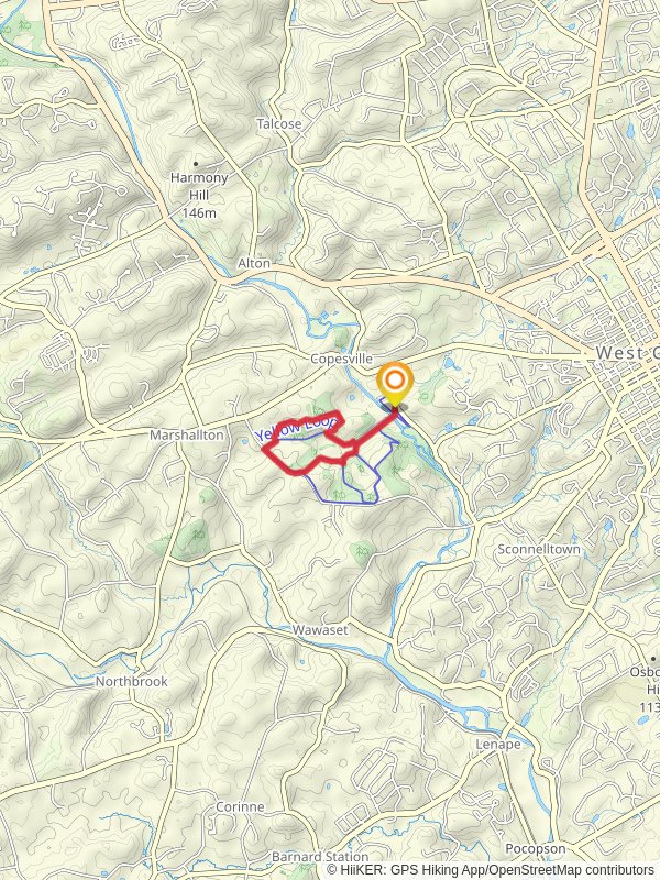 Red and Yellow Loop Trail from Copesville