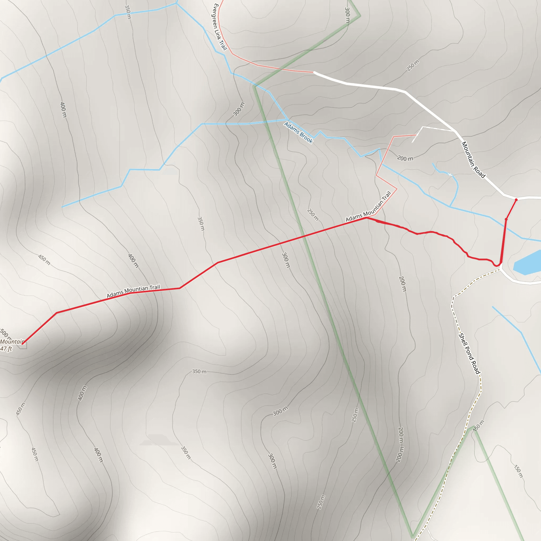 Adams Mountain Trail mobile static map