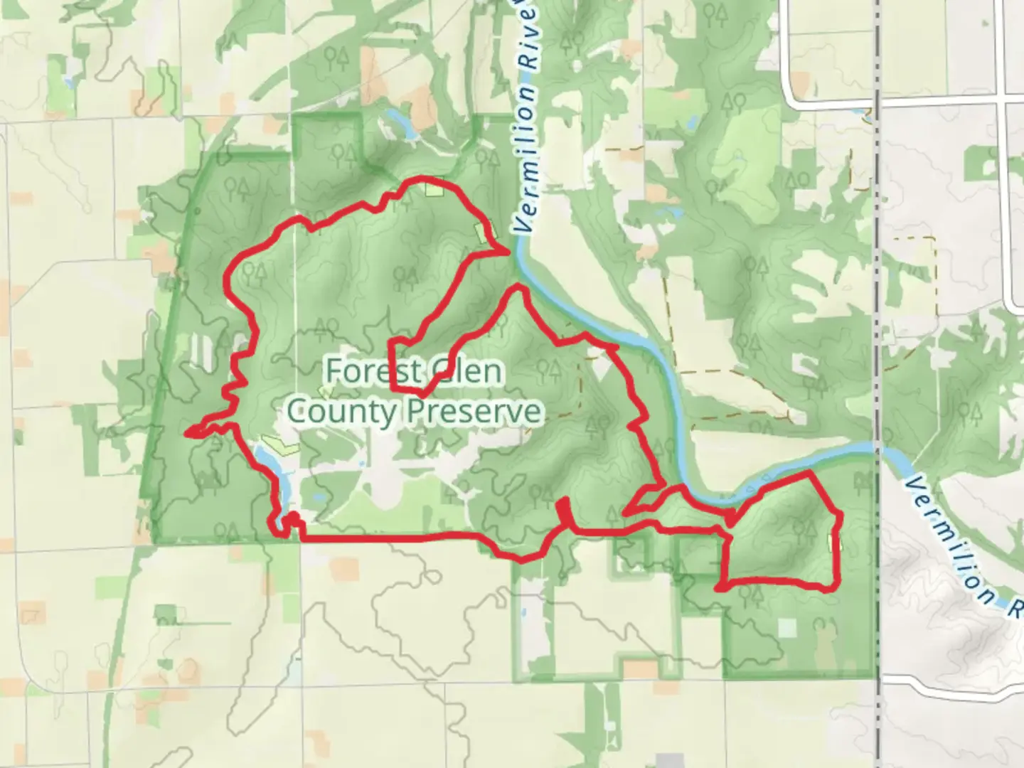An image depicting the trail River Ridge Back Pack Trail Loop and its surrounding area.