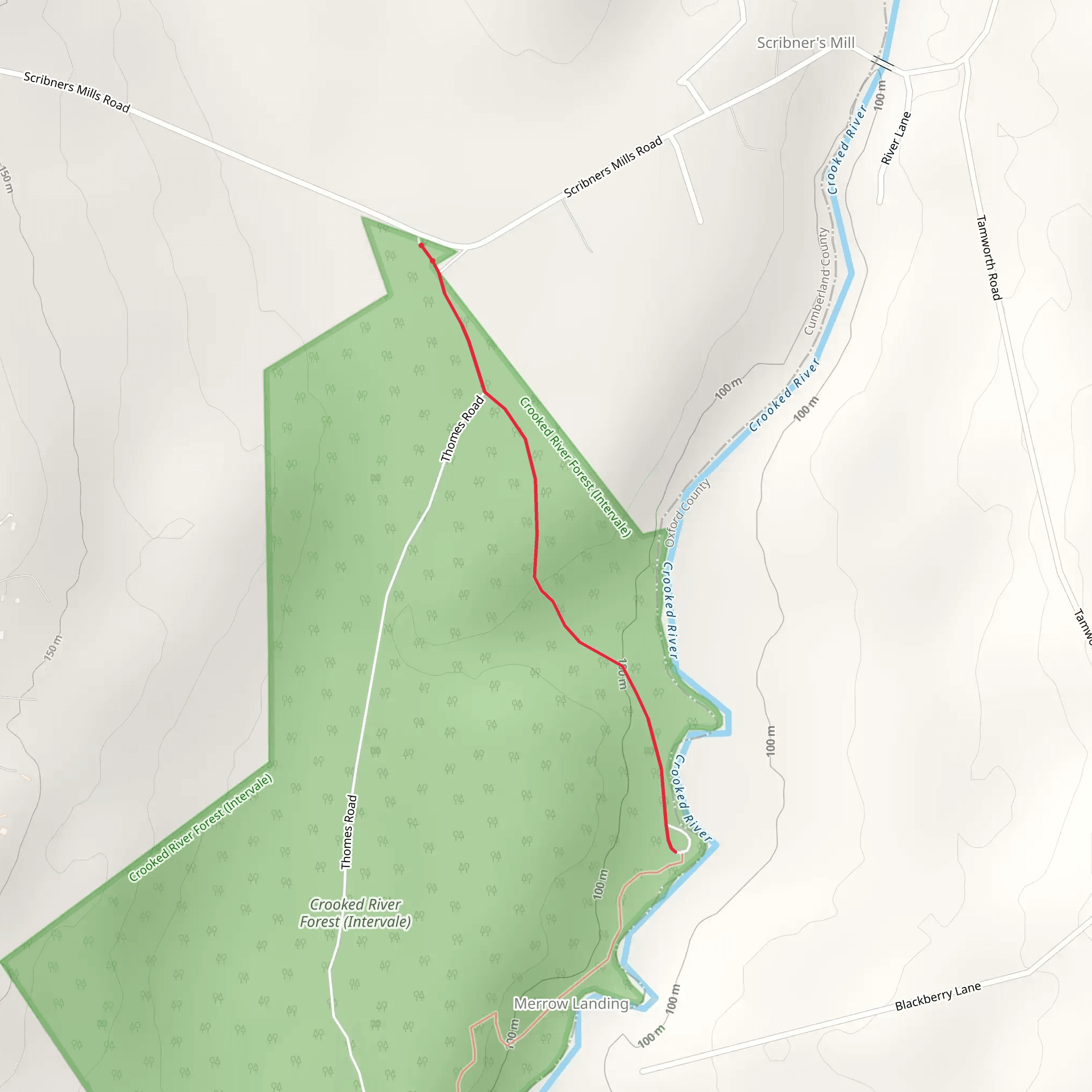 Walk along Crooked River mobile static map