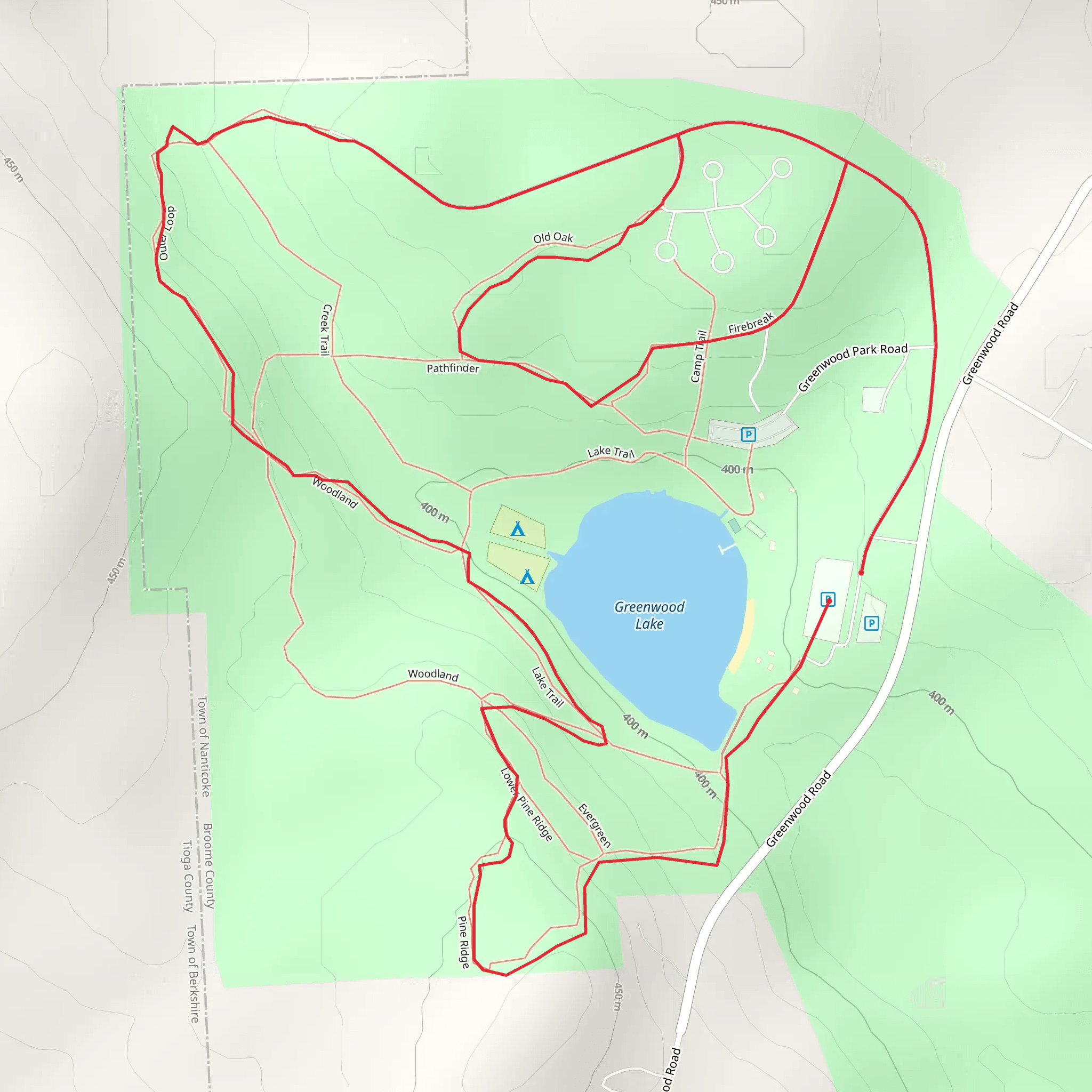 Greenwood Lake Loop - Greenwood Park mobile static map