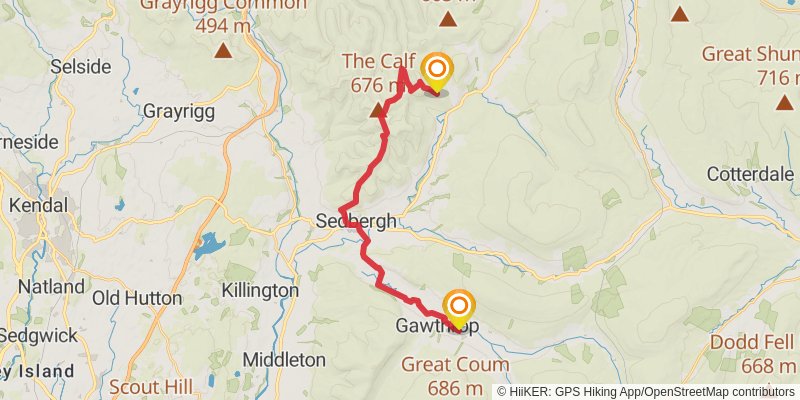 Carlisle to Cat and Fiddle Walk stage 26 Map
