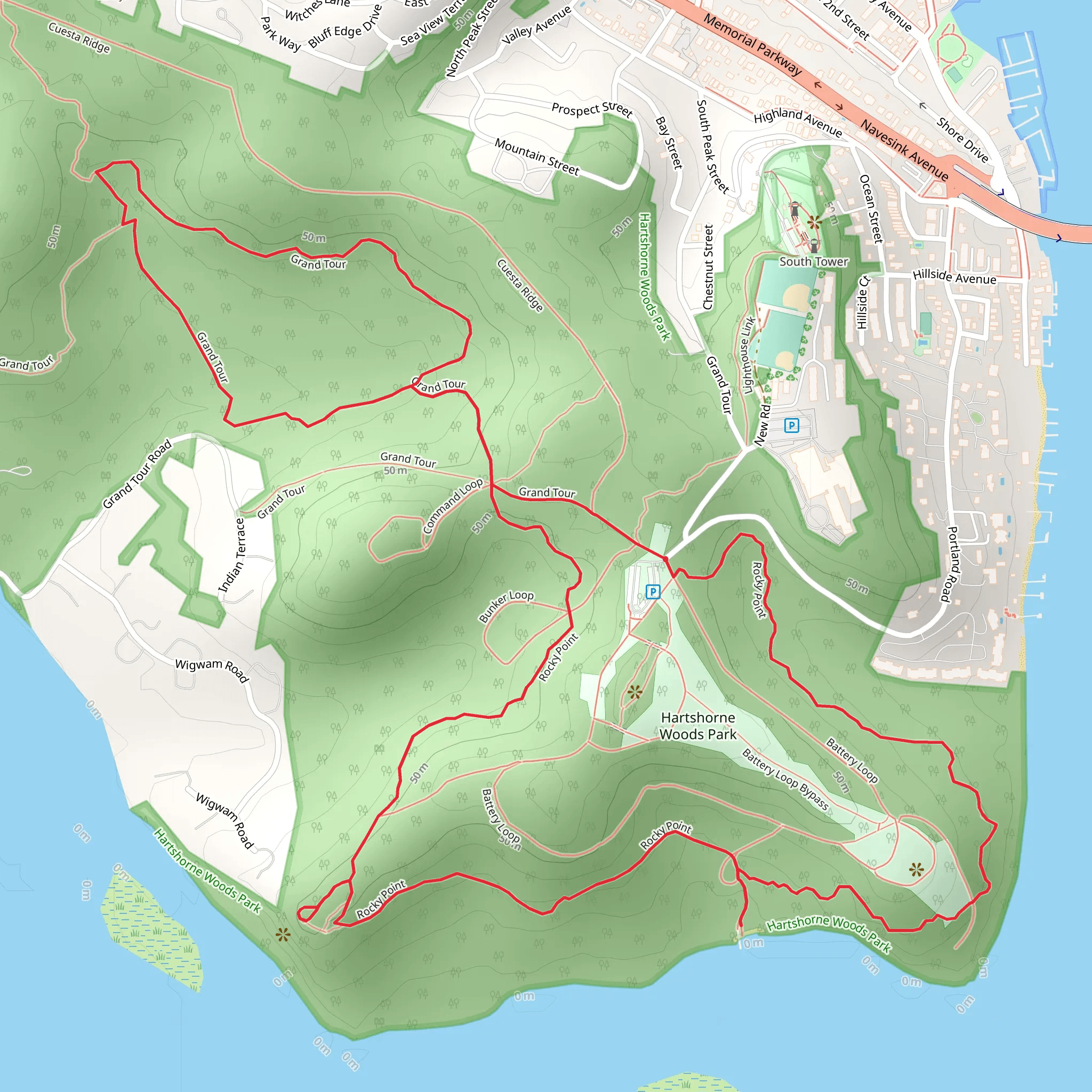 Grand Tour and Lower and Upper Rocky Point Loop mobile static map