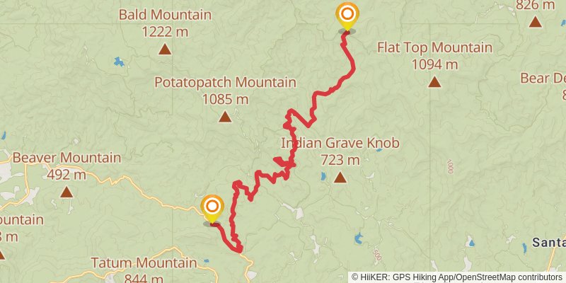 Pinhoti Trail - Georgia stage 13 Map