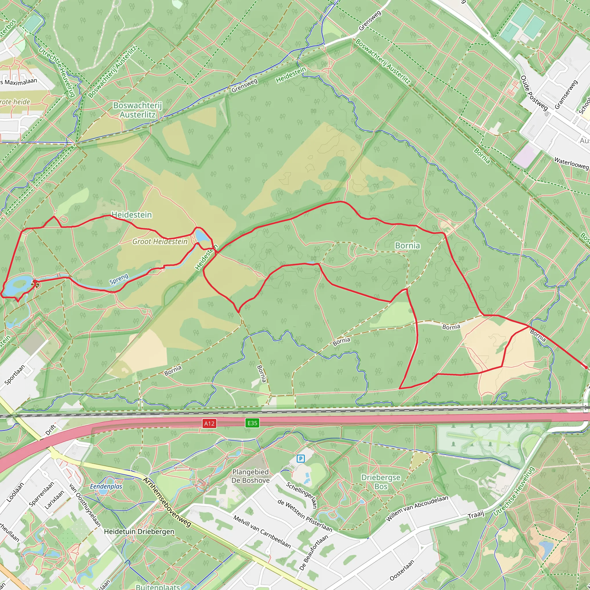 Klein Heidestein, Groot Heidestein and Landgoed Bornia Loop mobile static map