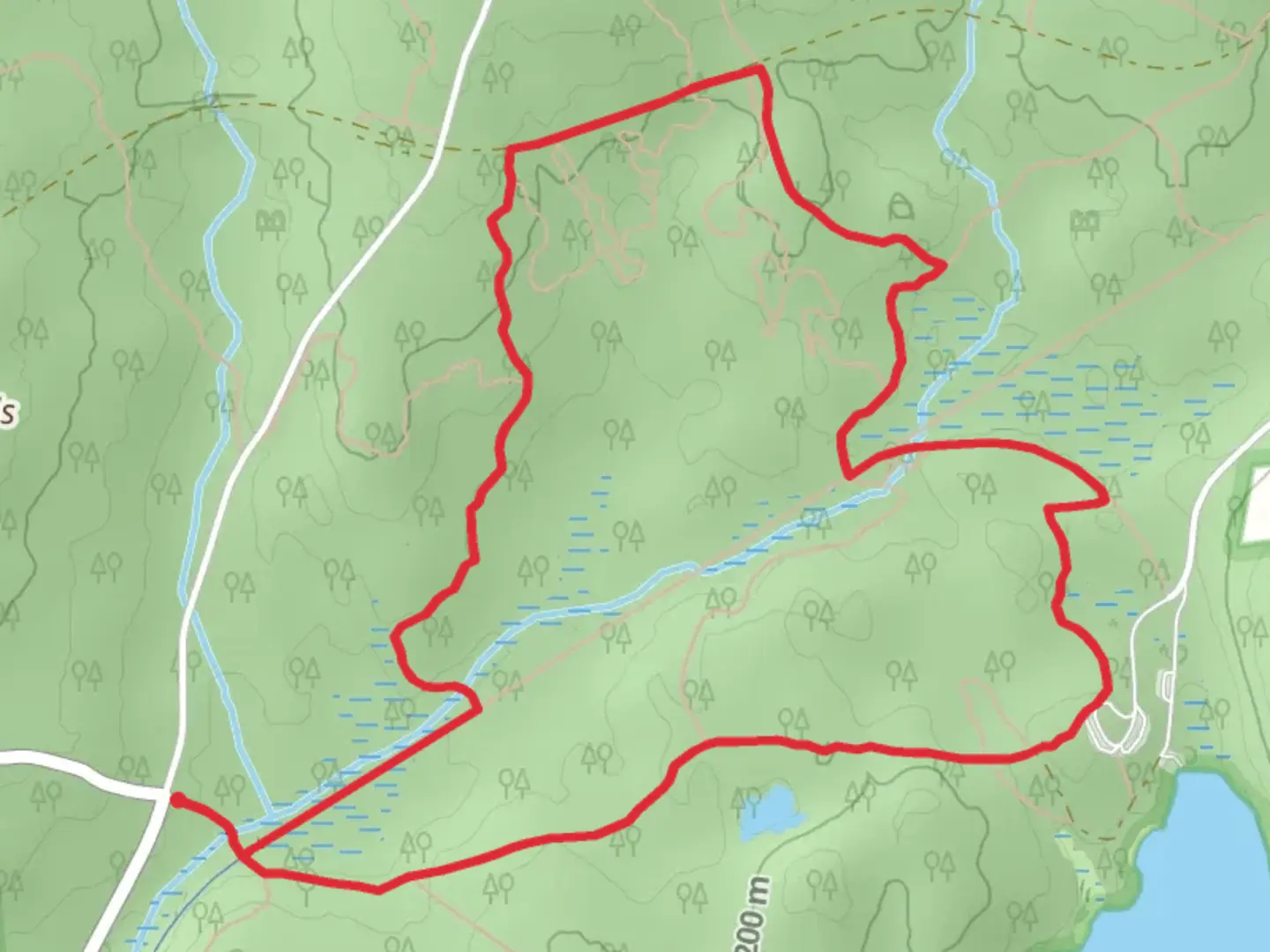 An image depicting the trail Midstate Loop Trail Rocky Brook and its surrounding area.