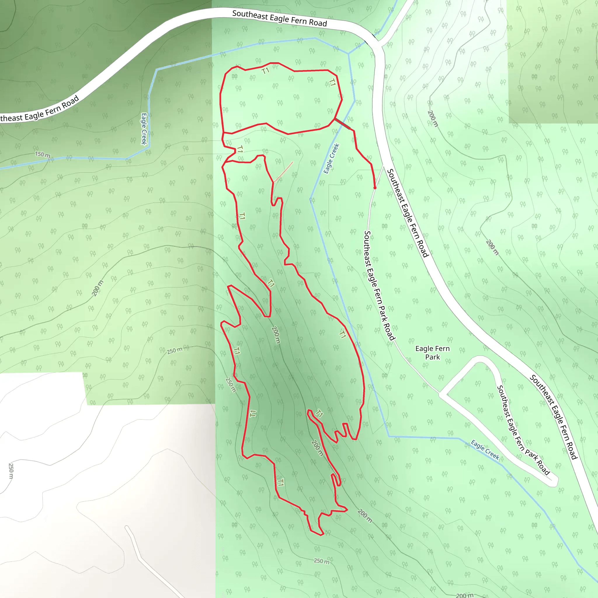 Loop around Eagle Creek mobile static map